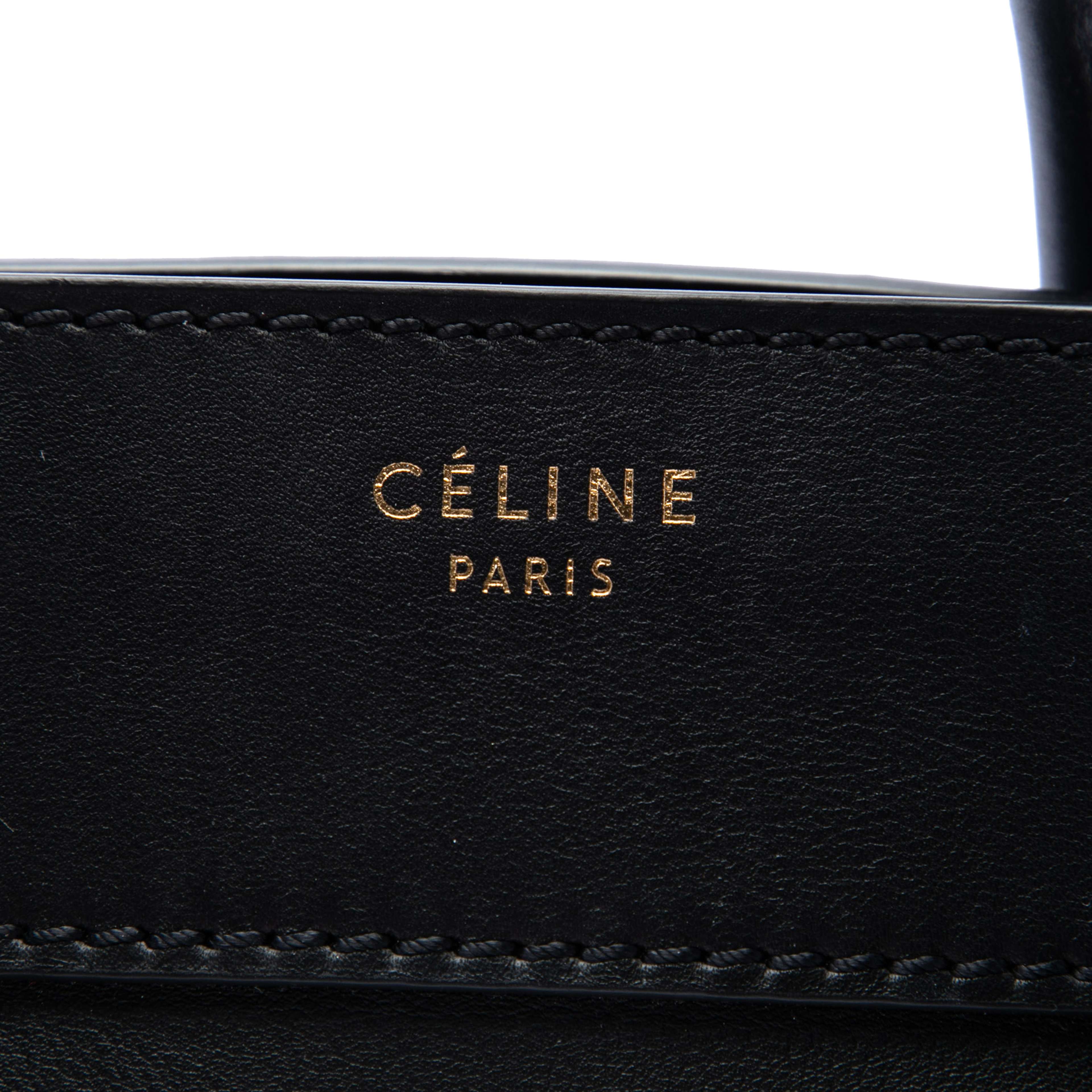 Celine Mini Leather Luggage Tote, från Luxclusif, i färgen svart. Klicka för att öppna bilden i stort format