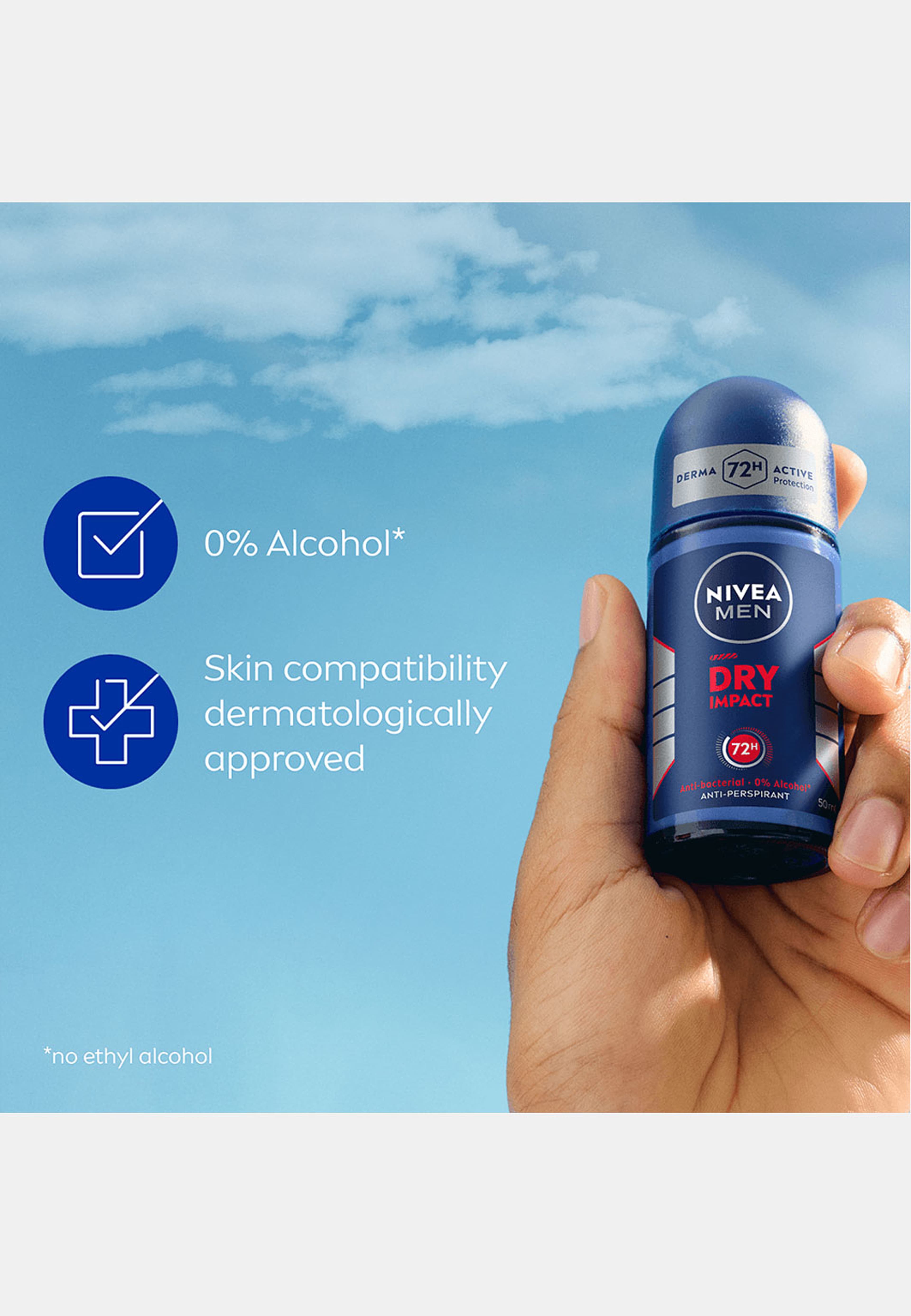 Antiperspirant Deo Dry Impact Roll On 50 ml NIVEA MEN