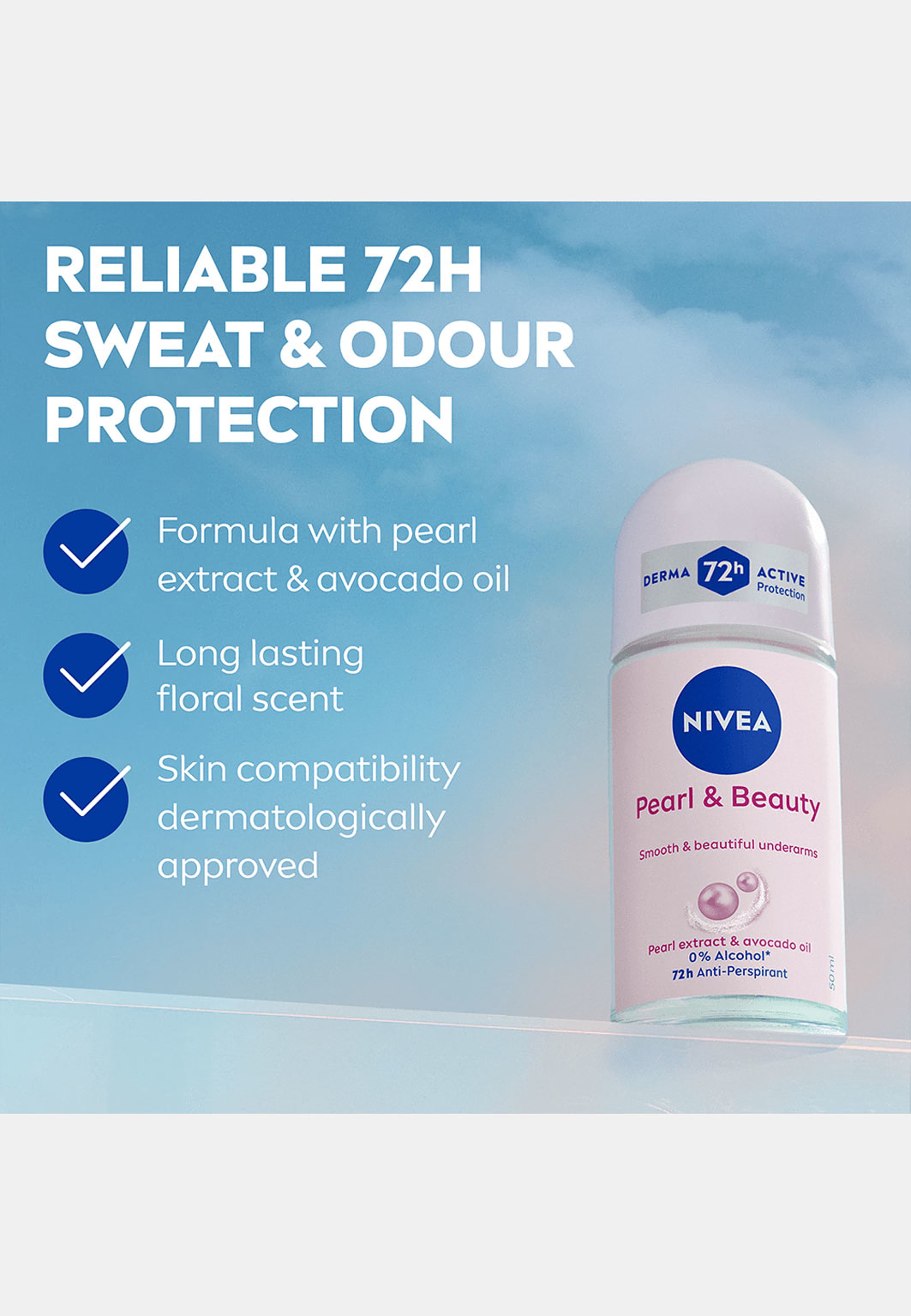 Antiperspirant Deo Pearl & Beauty Roll On 50 ml NIVEA