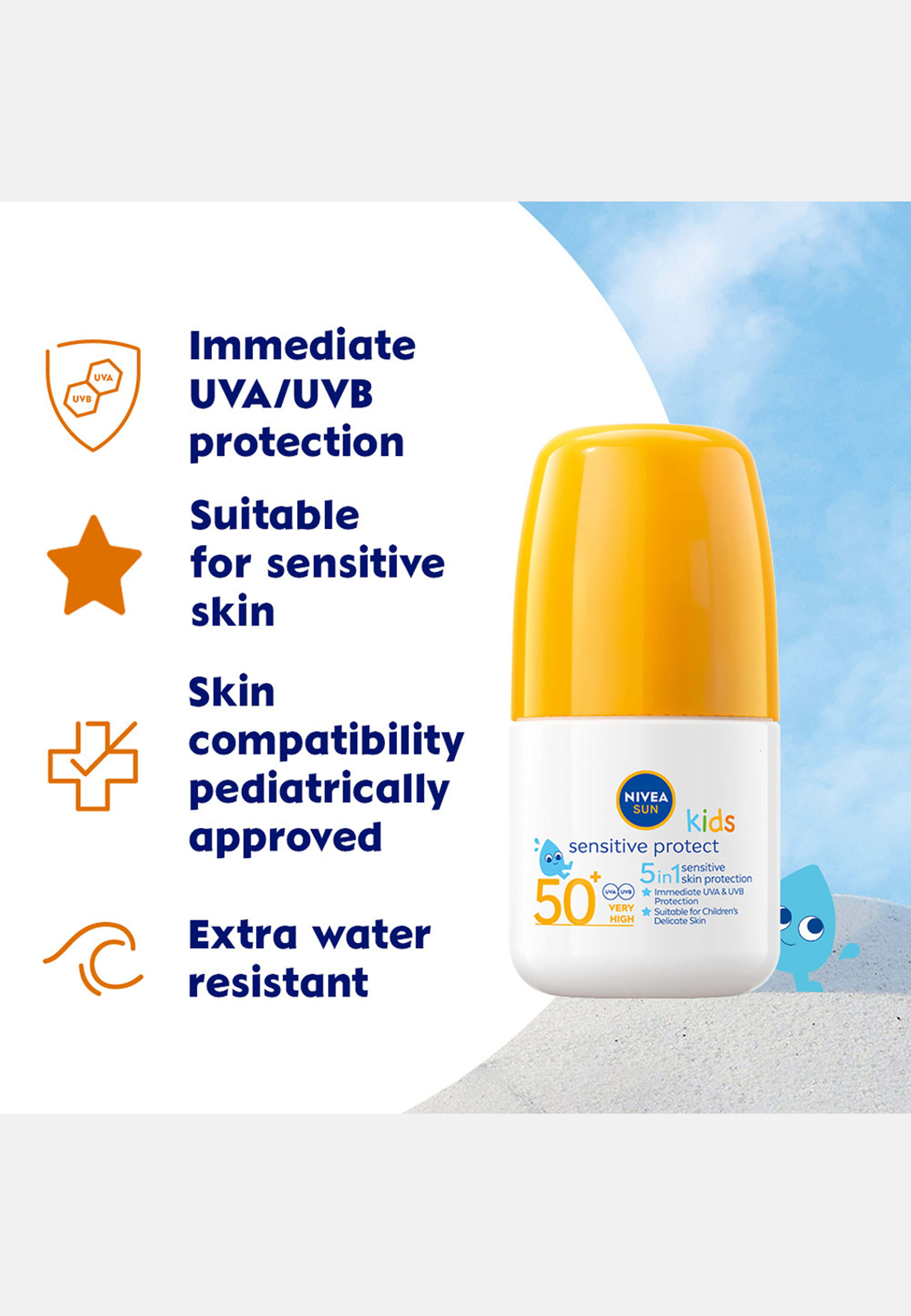 Solkräm barn Kids Sensitive Sun Roll On SPF50+