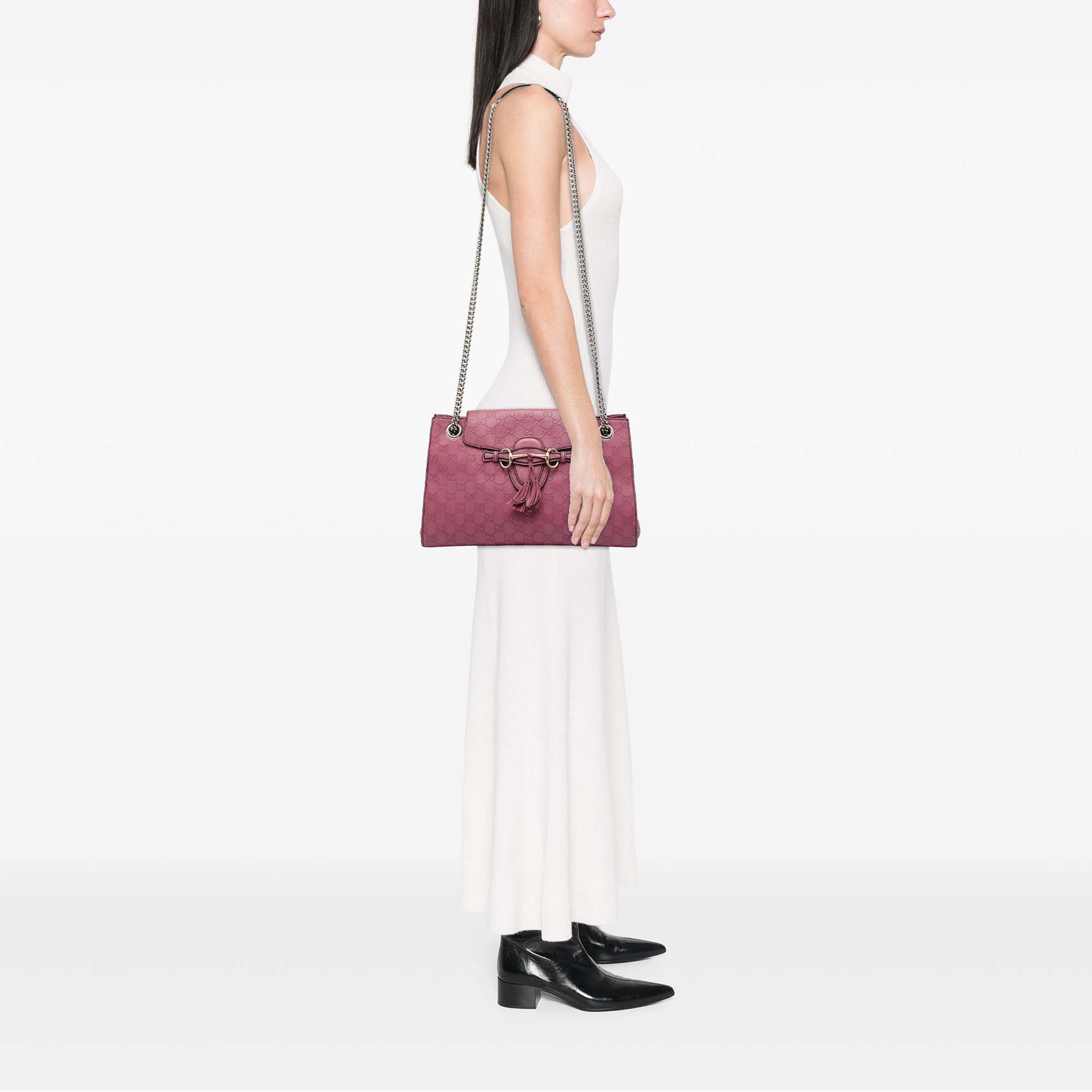 Gucci Large Guccissima Emily Shoulder Bag, från Luxclusif, i färgen rosa. Klicka för att öppna bilden i stort format