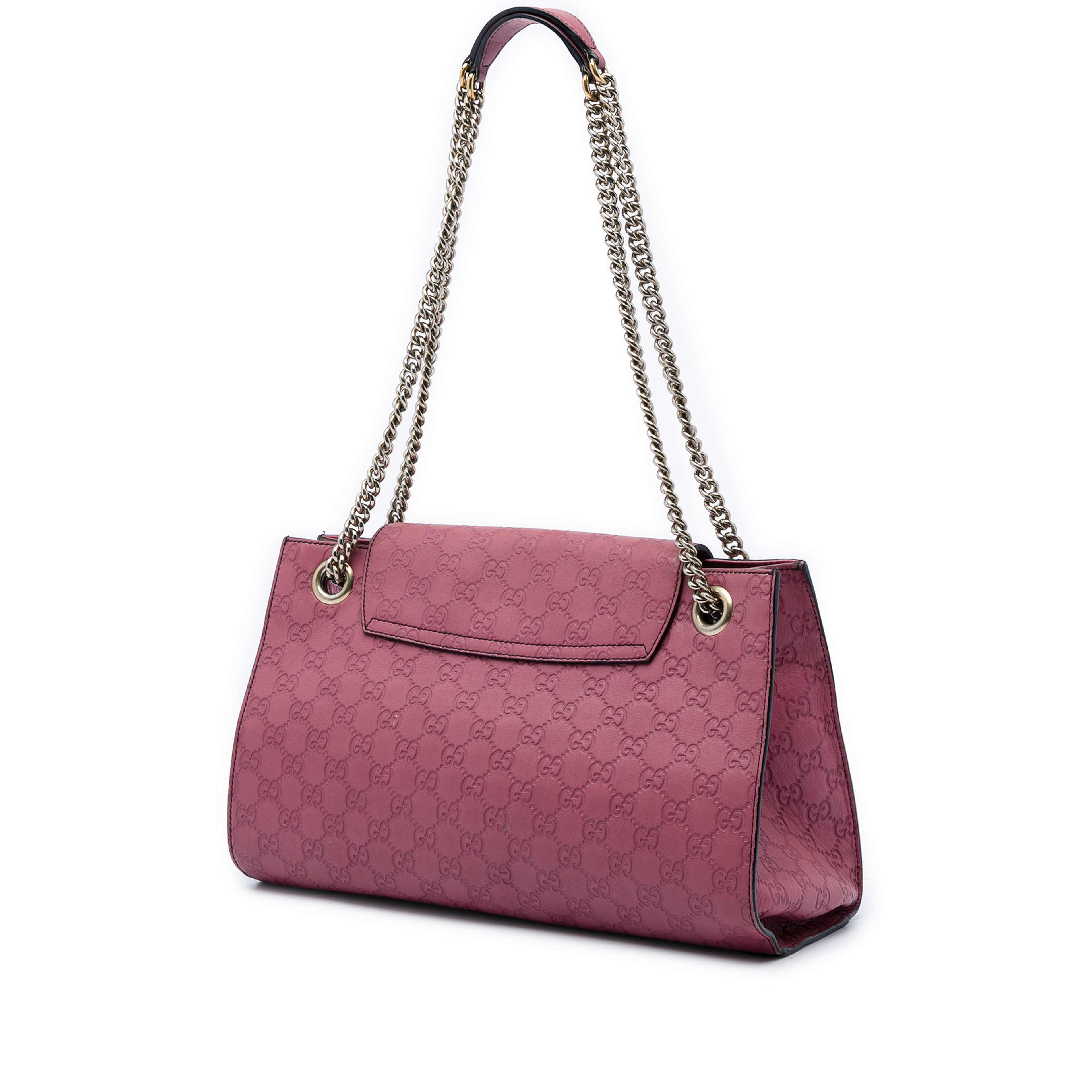 Gucci Large Guccissima Emily Shoulder Bag, från Luxclusif, i färgen rosa. Klicka för att öppna bilden i stort format