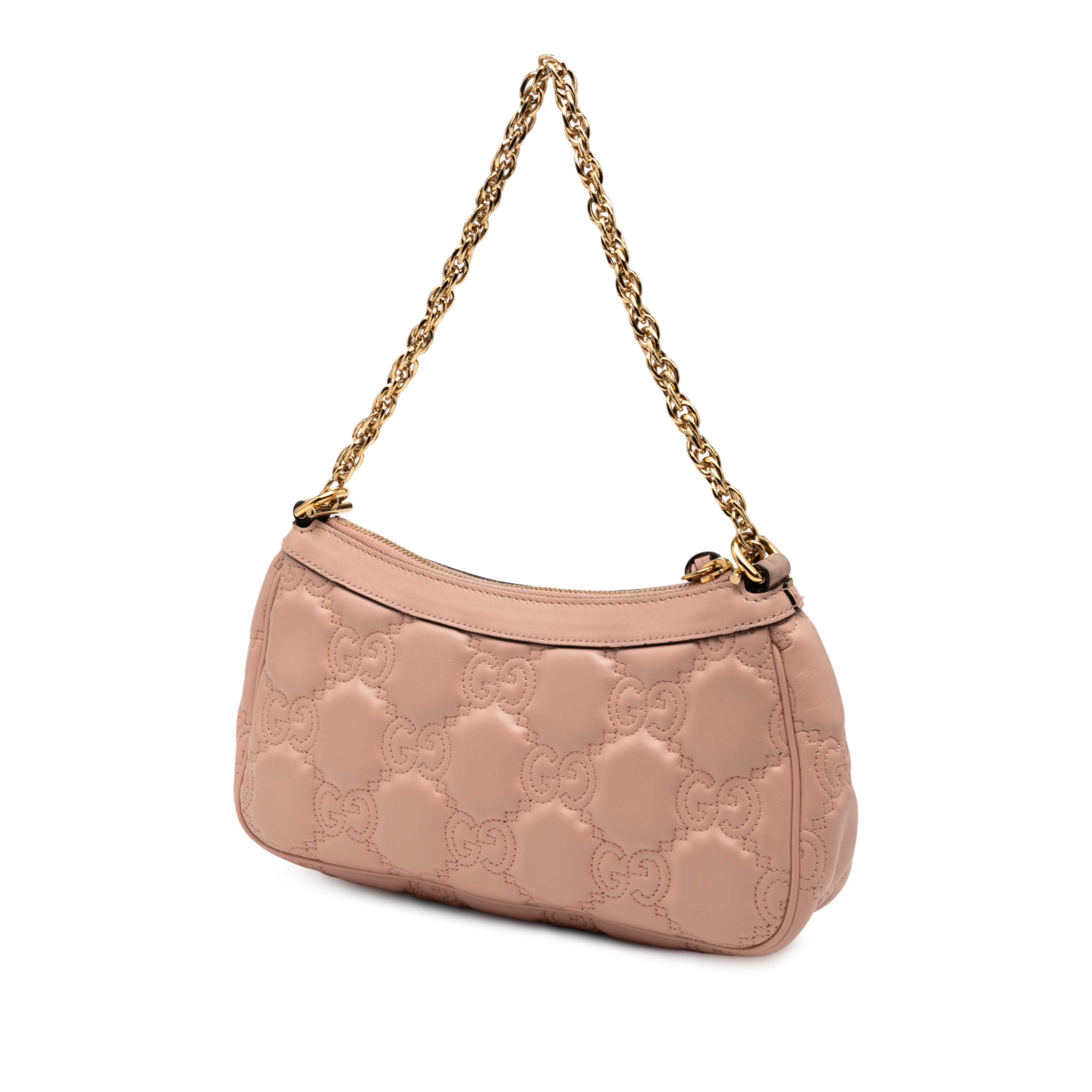 Gucci Small Gg Matelasse Leather Satchel, från Luxclusif, i färgen light pink. Klicka för att öppna bilden i stort format