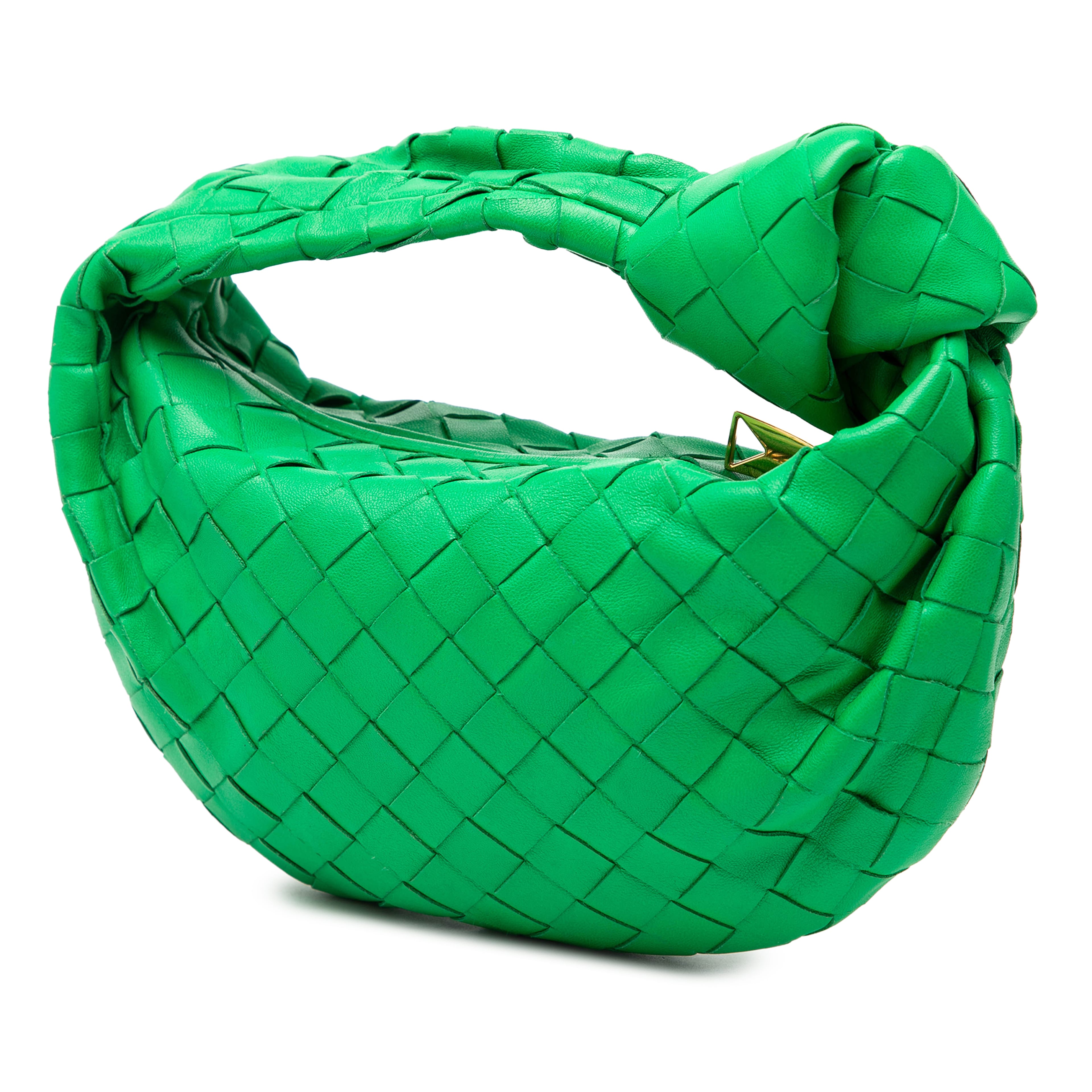 Bottega Veneta Mini Nappa Intrecciato Jodie, från Luxclusif, i färgen green. Klicka för att öppna bilden i stort format