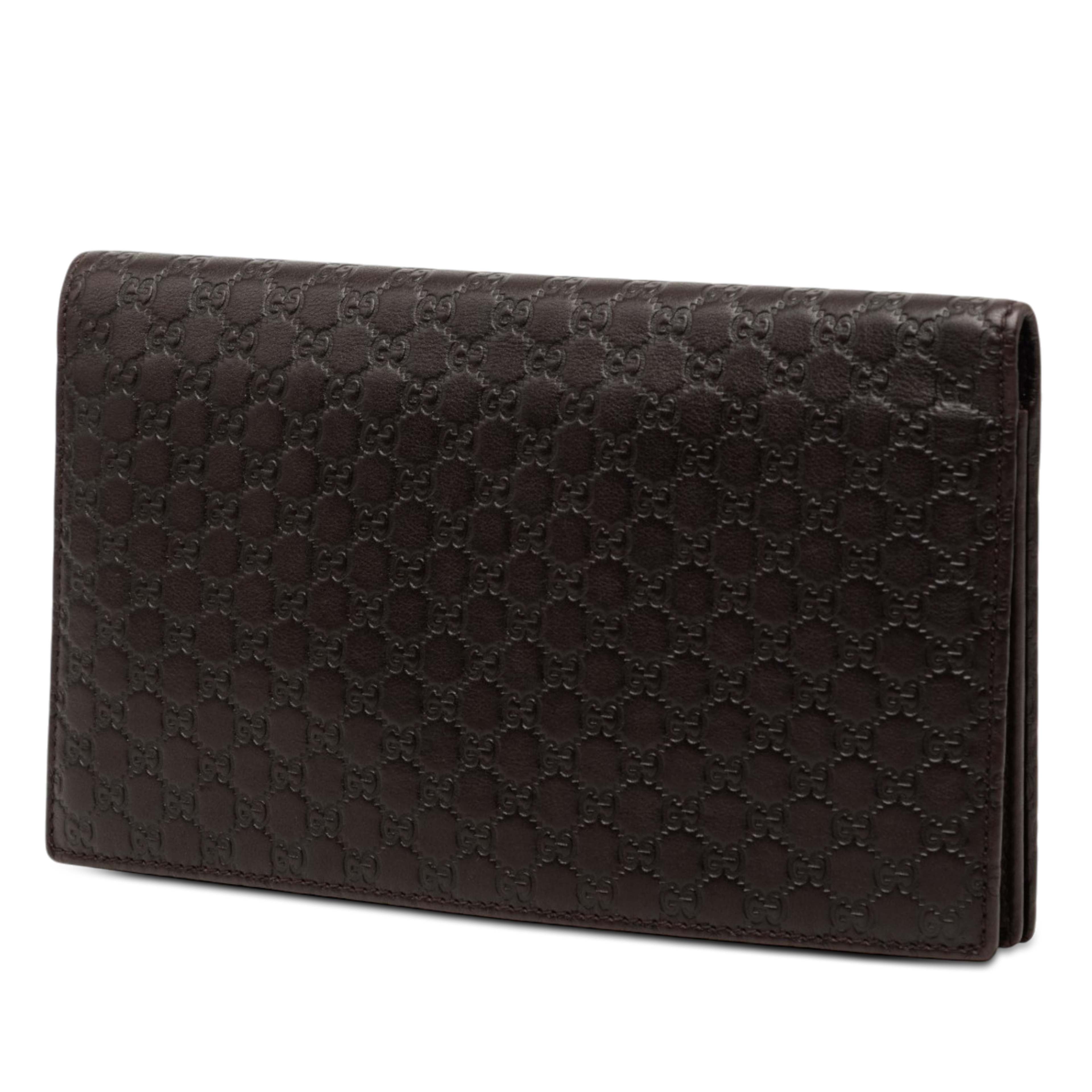 Gucci Microguccissima Bifold Wallet, från Luxclusif, i färgen brun. Klicka för att öppna bilden i stort format