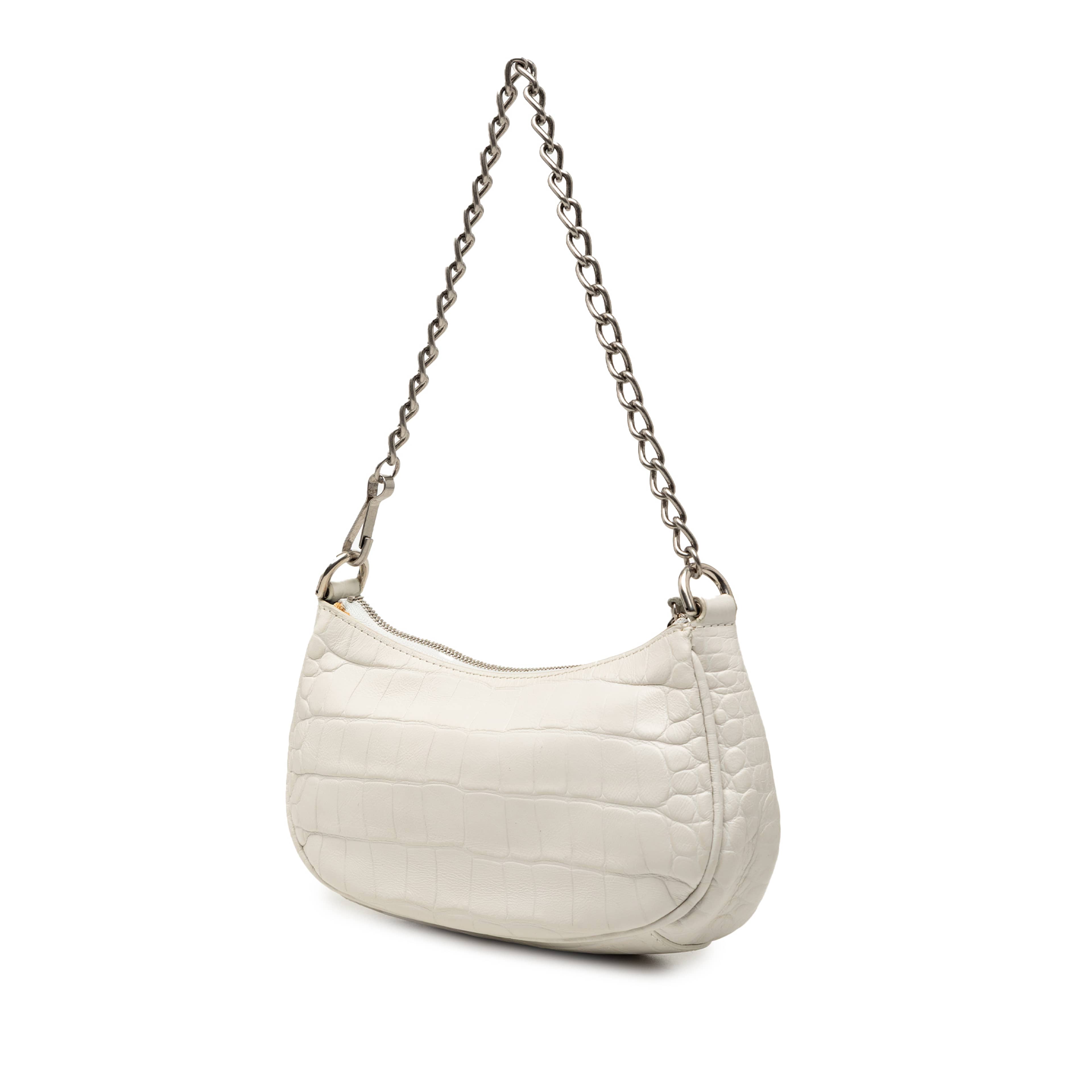 Balenciaga Mini Embossed Leather Motocross Le Cagole, från Luxclusif, i färgen vit. Klicka för att öppna bilden i stort format