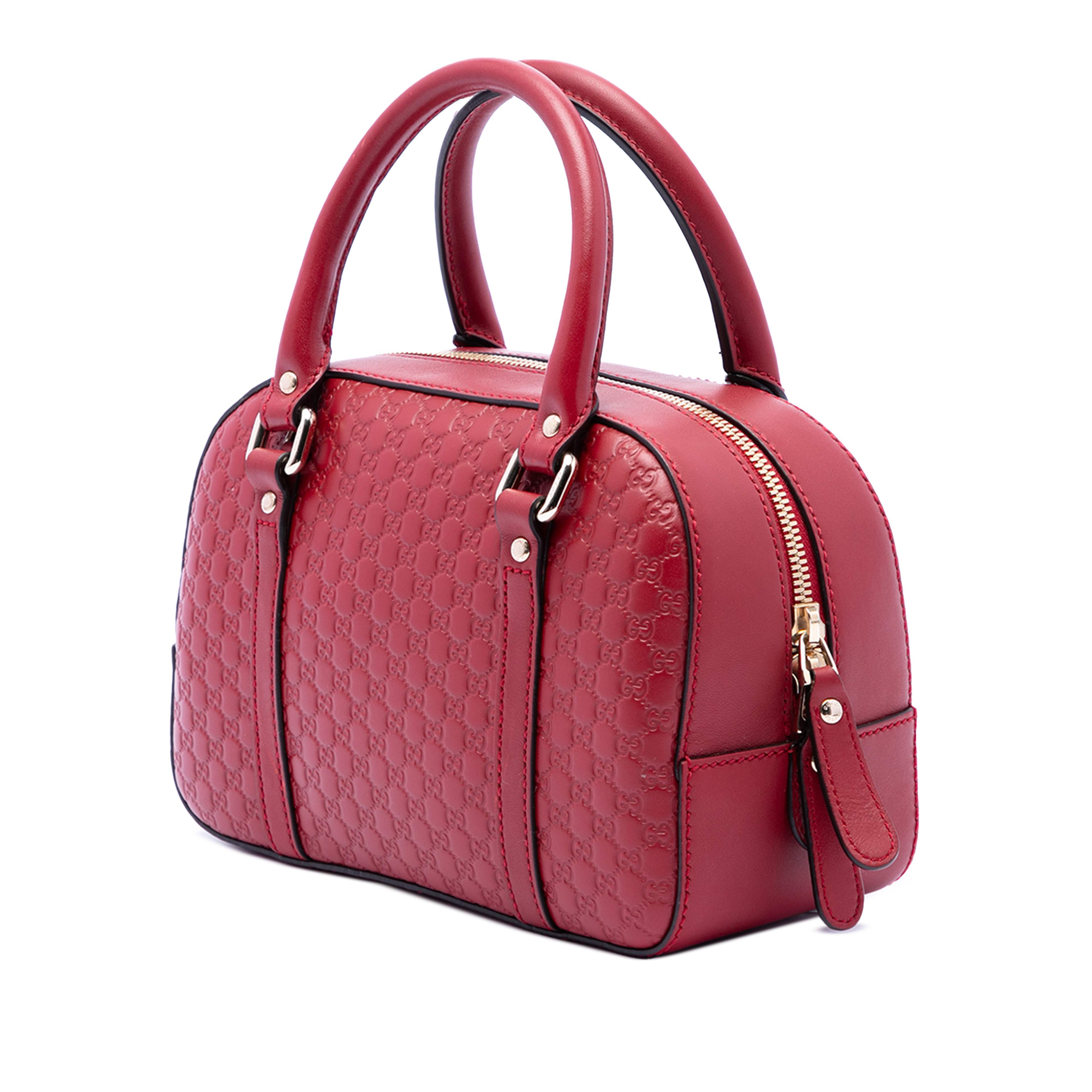 Gucci Small Microguccissima Bree Satchel, från Luxclusif, i färgen röd. Klicka för att öppna bilden i stort format