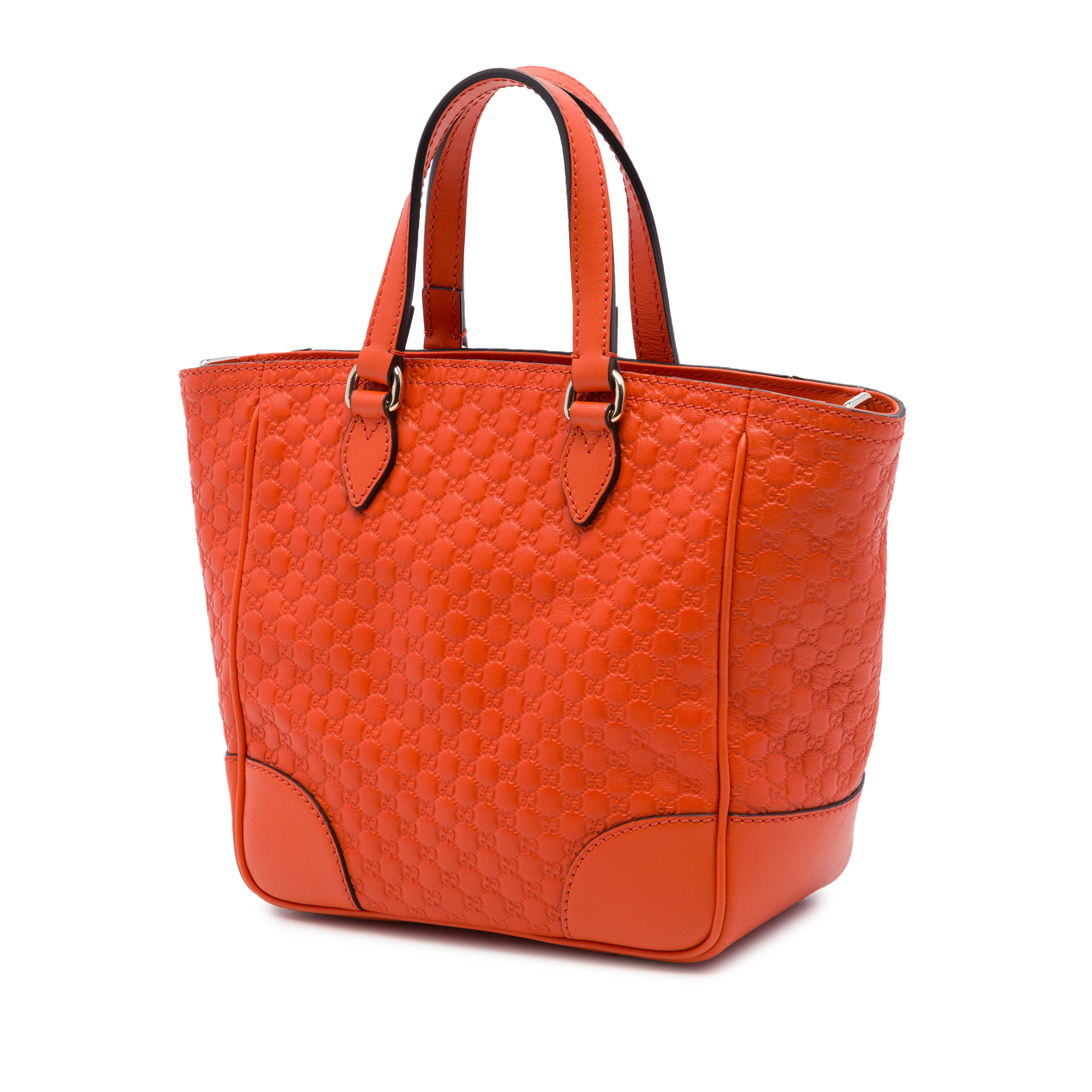 Gucci Small Microguccissima Bree Satchel, från Luxclusif, i färgen orange. Klicka för att öppna bilden i stort format