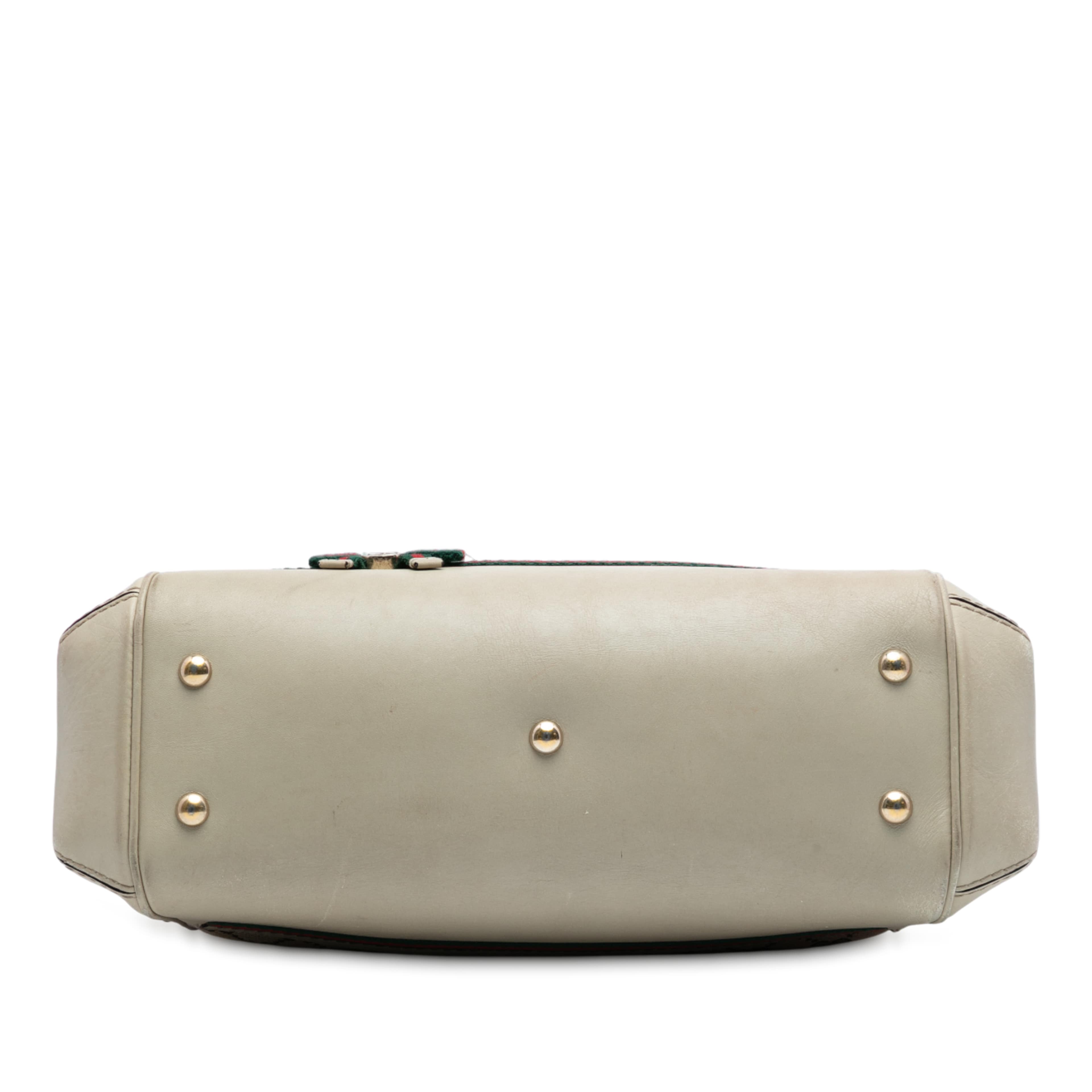 Gucci Gg Canvas Web Mayfair Satchel, från Luxclusif, i färgen beige. Klicka för att öppna bilden i stort format