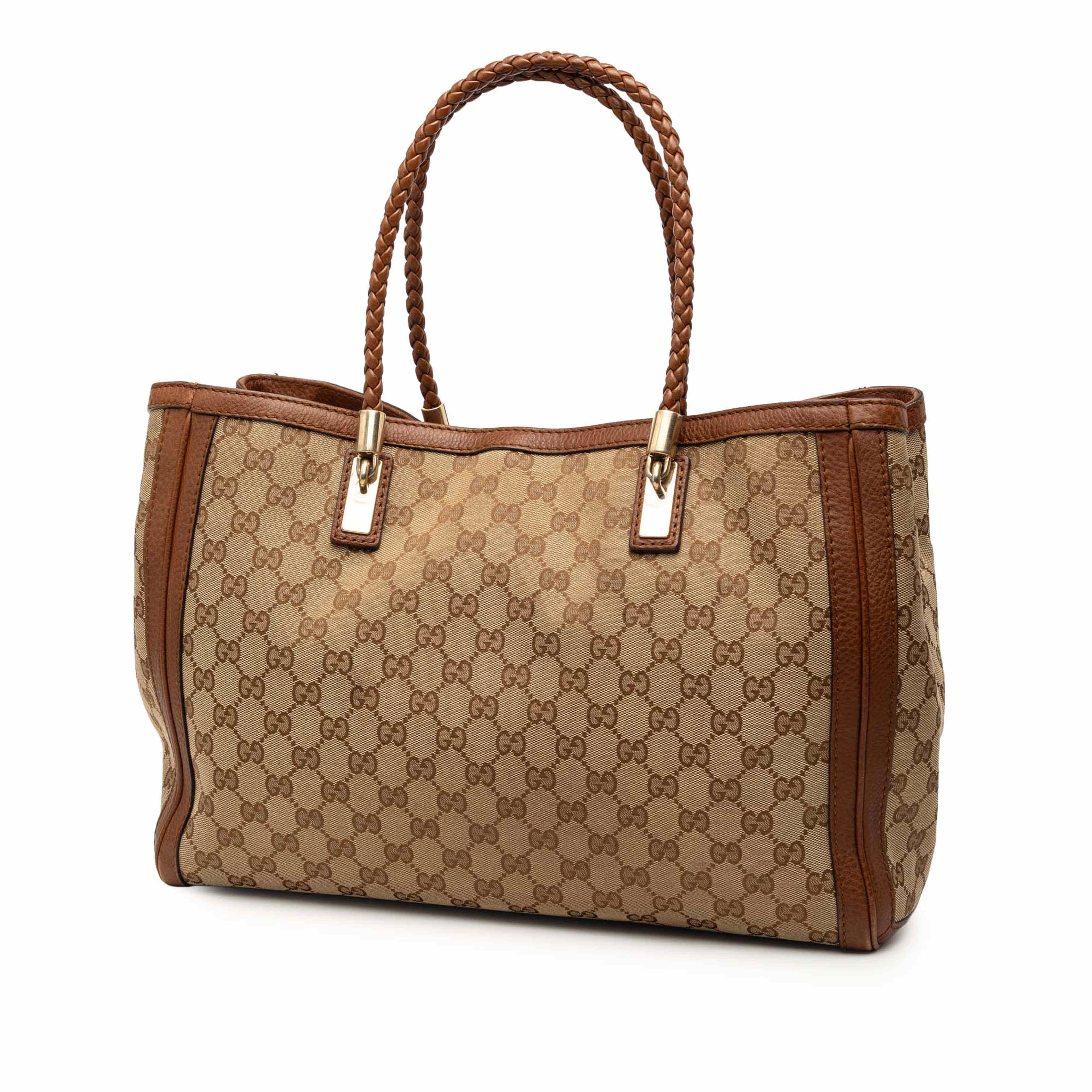 Gucci Medium Gg Canvas Bella Tote, från Luxclusif, i färgen beige. Klicka för att öppna bilden i stort format