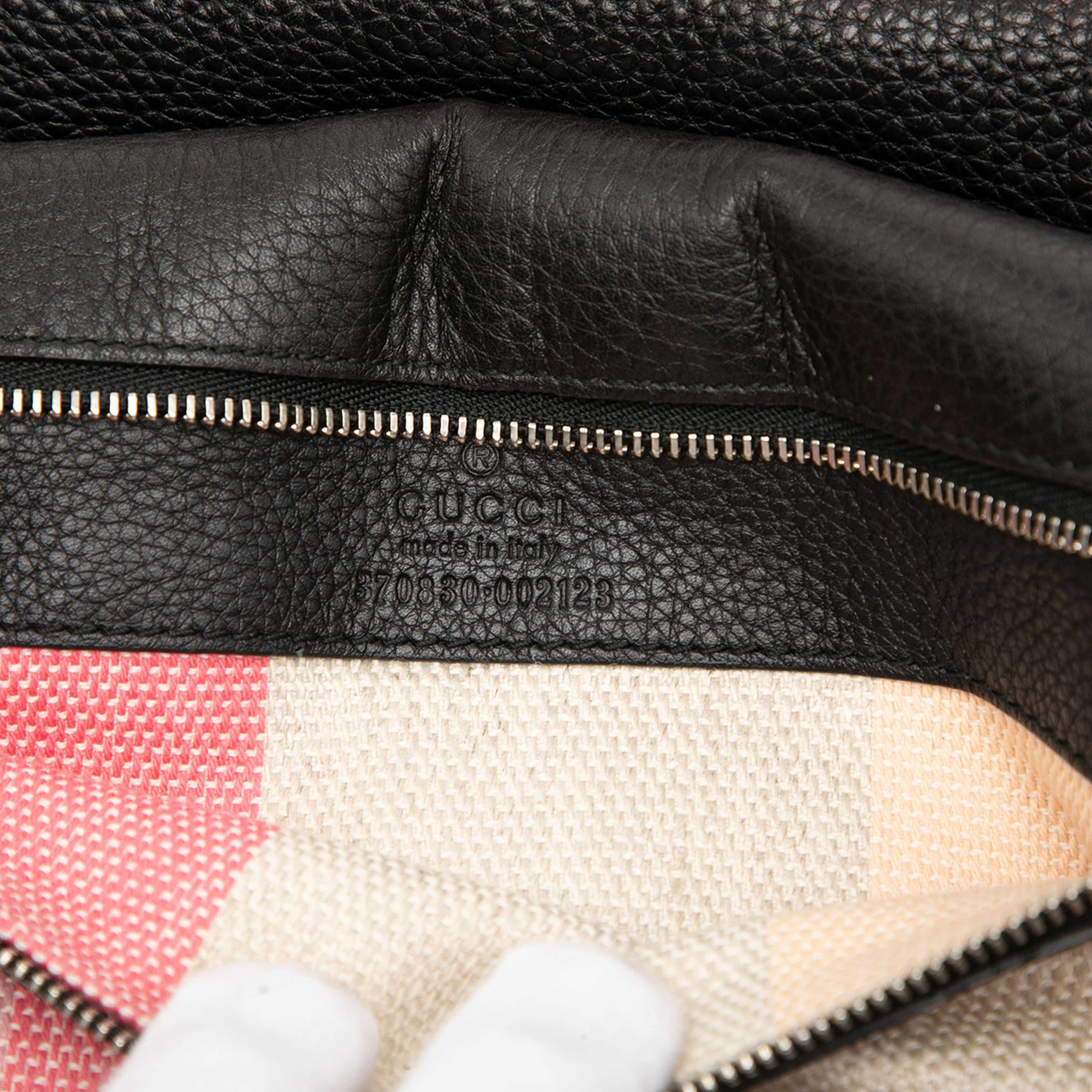 Gucci Large Leather Bamboo Daily Satchel, från Luxclusif, i färgen black. Klicka för att öppna bilden i stort format