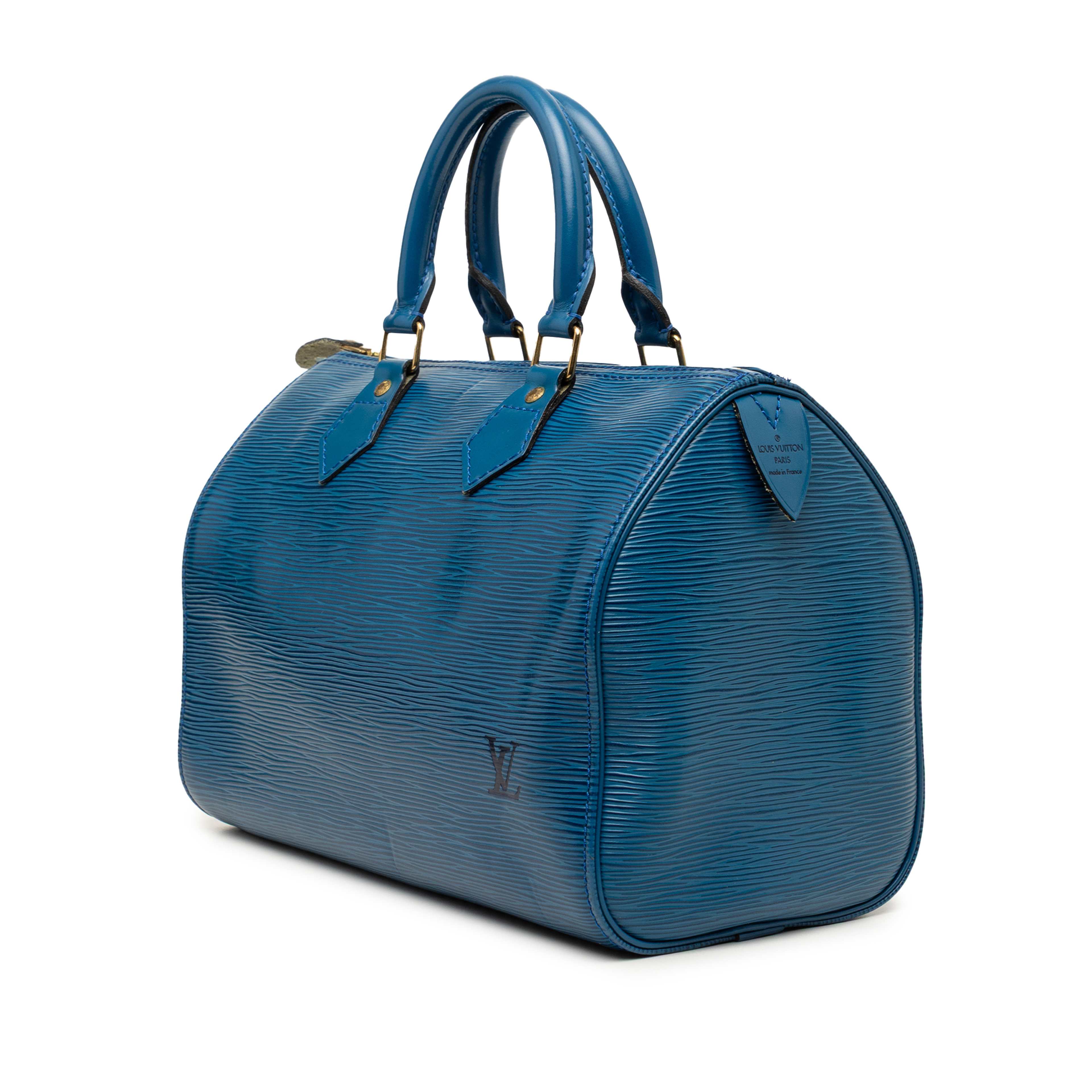 Louis Vuitton Epi Speedy 25, från Luxclusif, i färgen blue. Klicka för att öppna bilden i stort format
