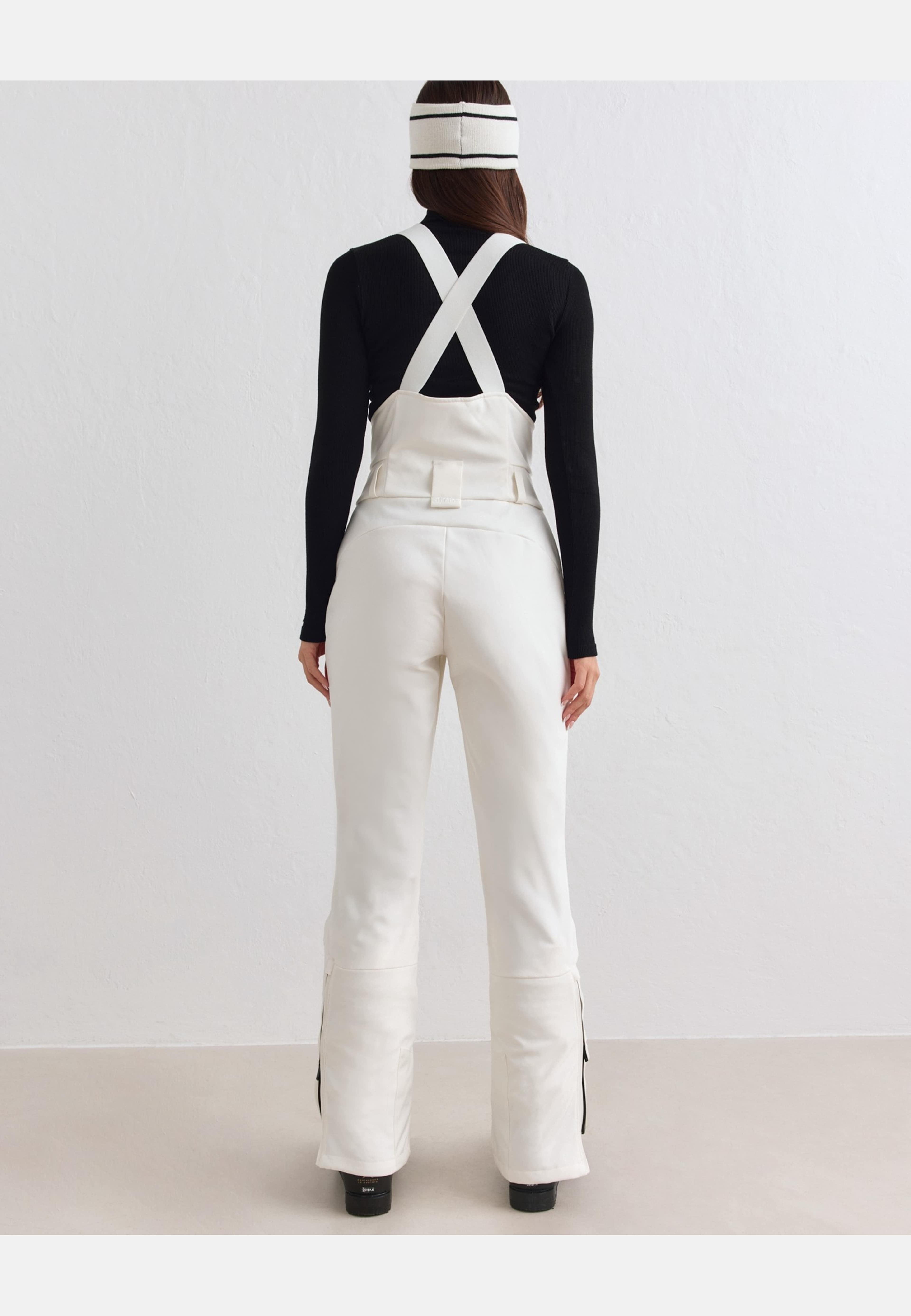 Stretch Thermo Bib Pants, från aim'n, i färgen off white. Klicka för att öppna bilden i stort format