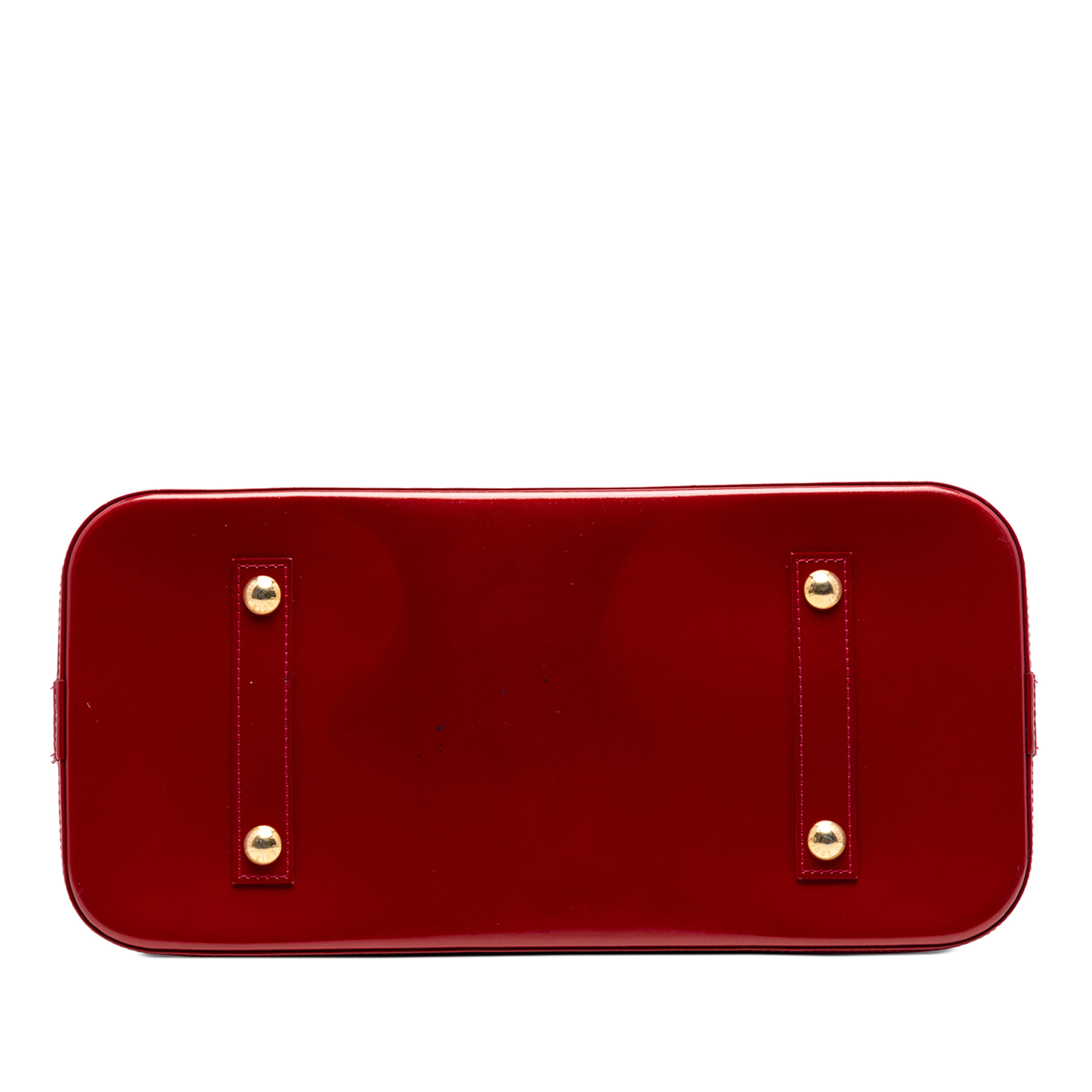 Louis Vuitton Monogram Vernis Alma Gm, från Luxclusif, i färgen röd. Klicka för att öppna bilden i stort format