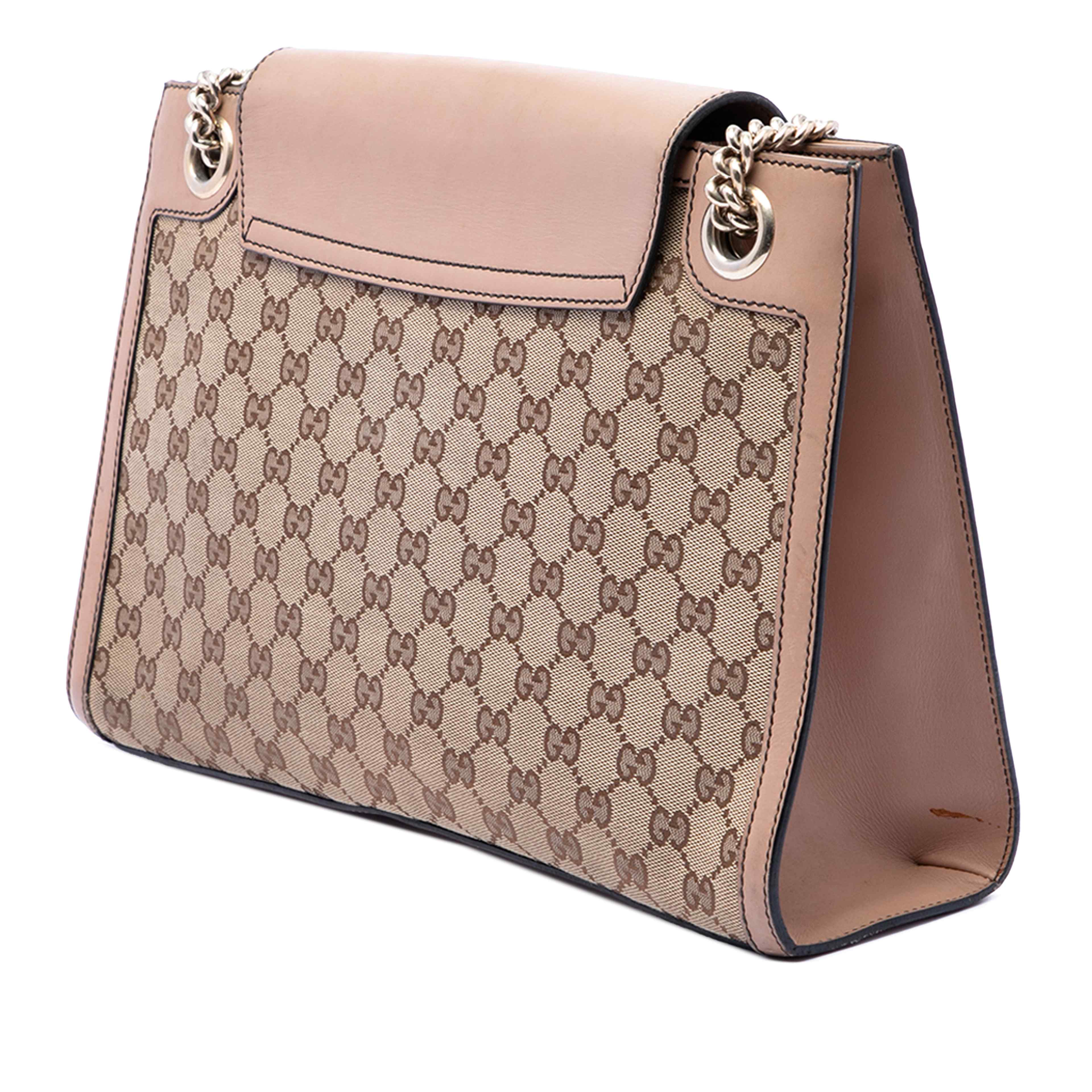 Gucci Large Gg Canvas Emily Shoulder Bag, från Luxclusif, i färgen beige. Klicka för att öppna bilden i stort format