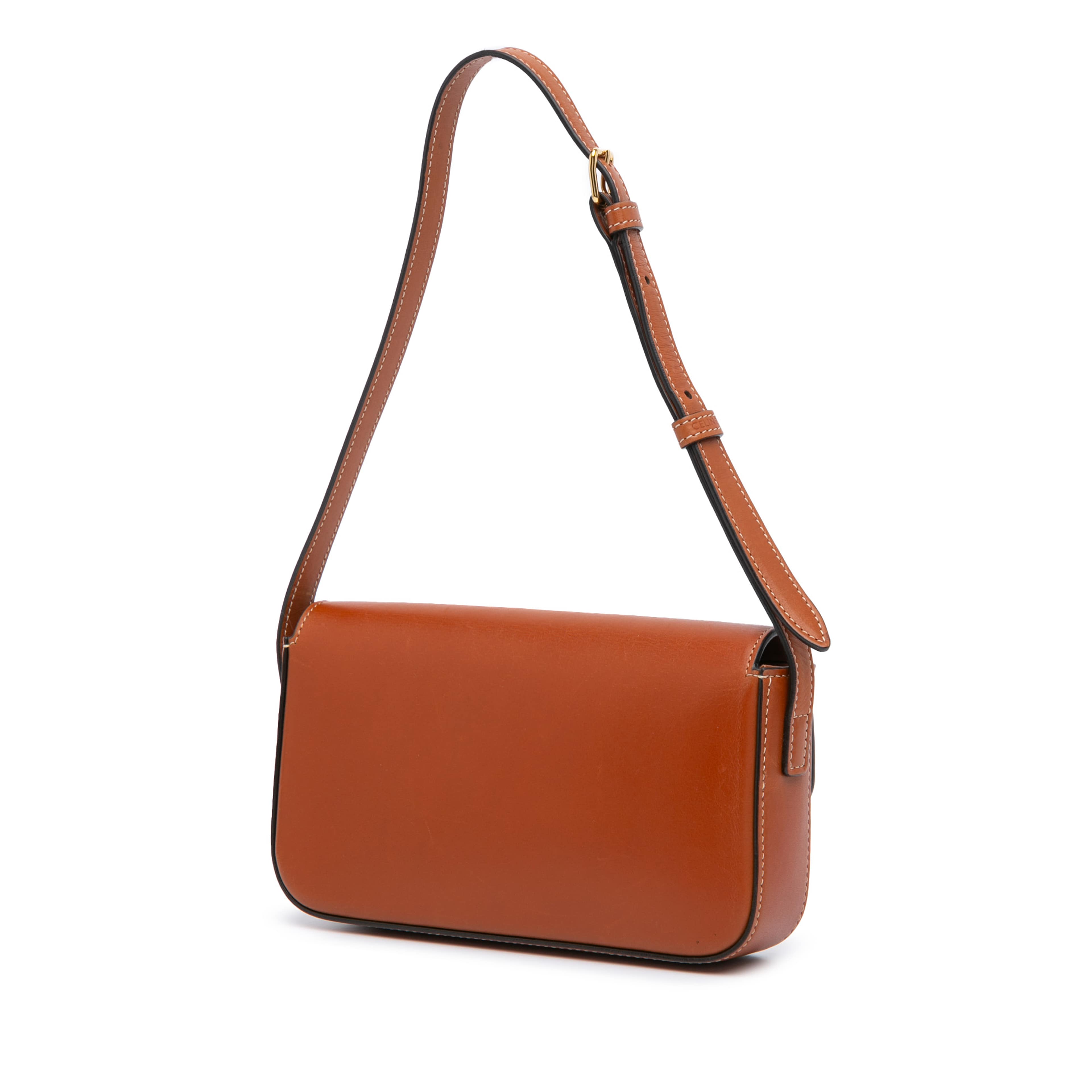 Celine Leather Triomphe Claude Shoulder Bag