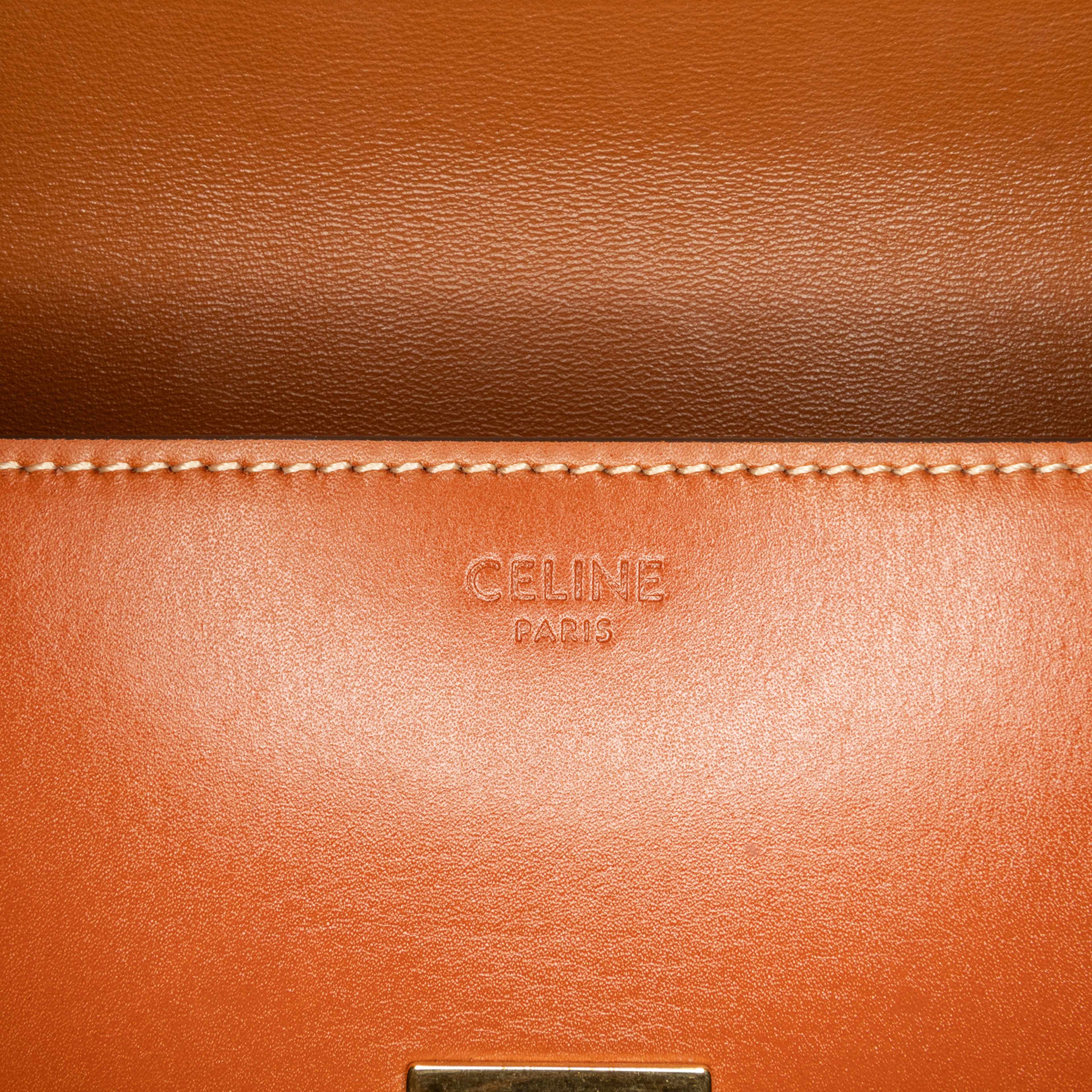 Celine Leather Triomphe Claude Shoulder Bag