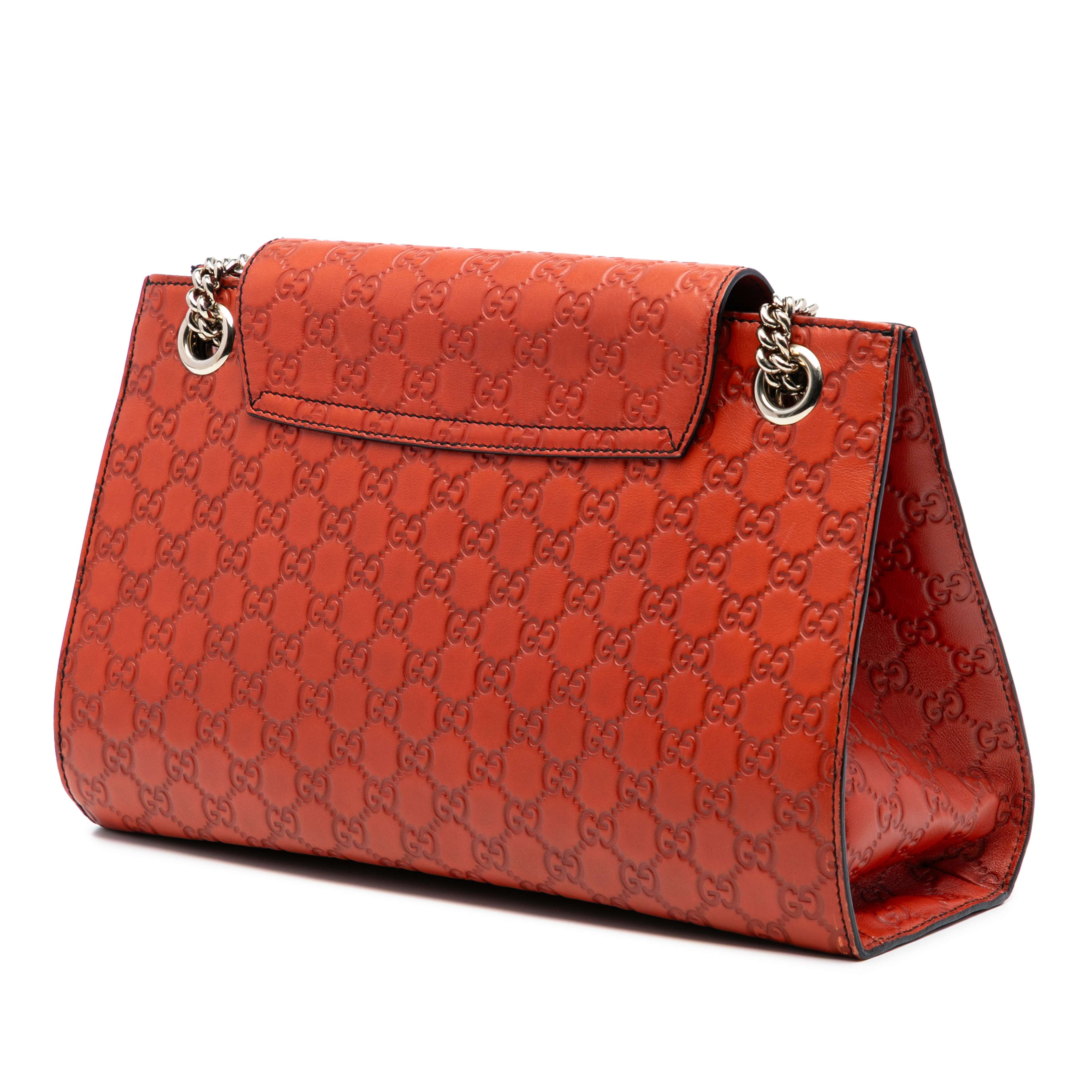 Gucci Large Guccissima Emily Shoulder Bag, från Luxclusif, i färgen dark orange. Klicka för att öppna bilden i stort format