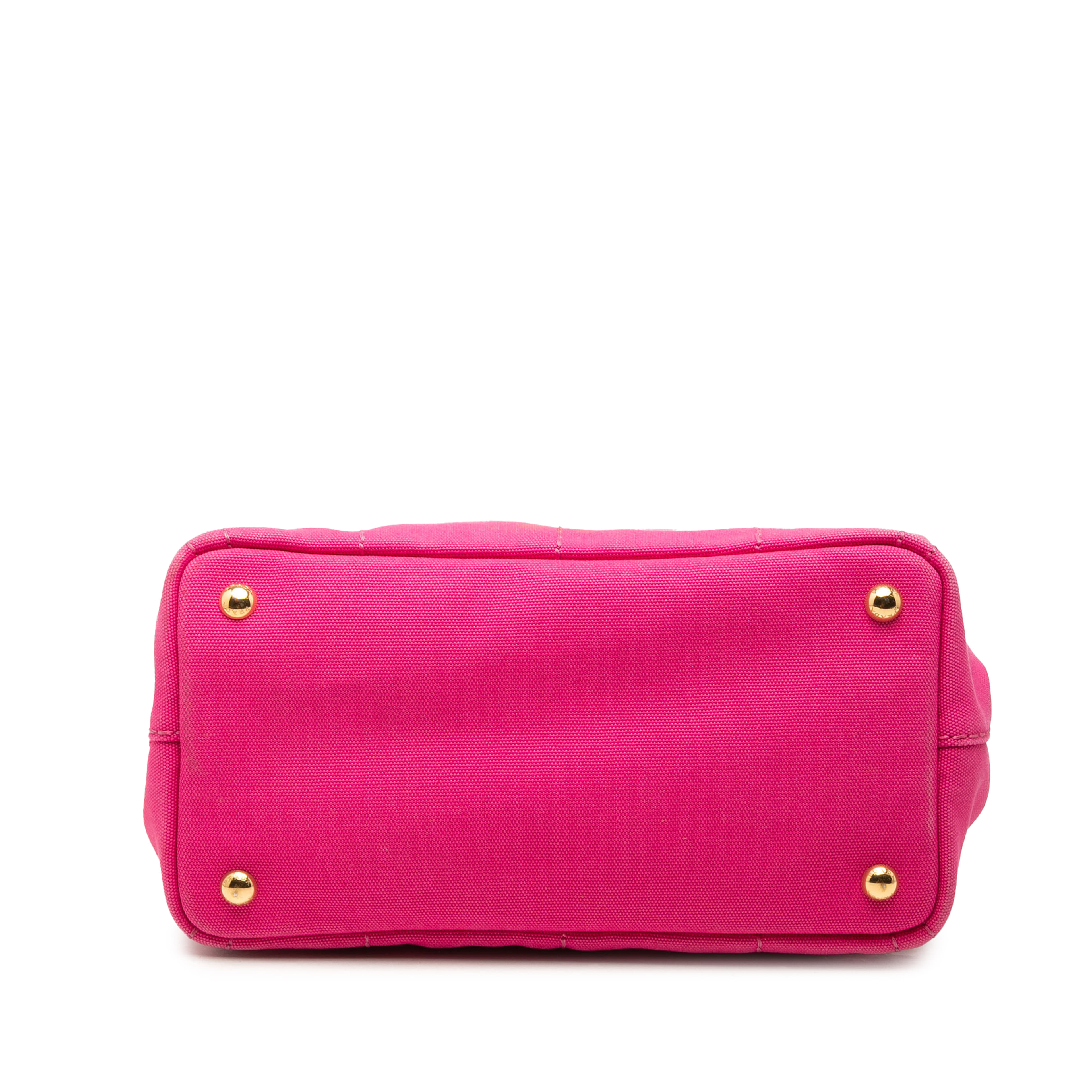 Prada Small Canvas Canapa Logo Tote, från Luxclusif, i färgen rosa. Klicka för att öppna bilden i stort format