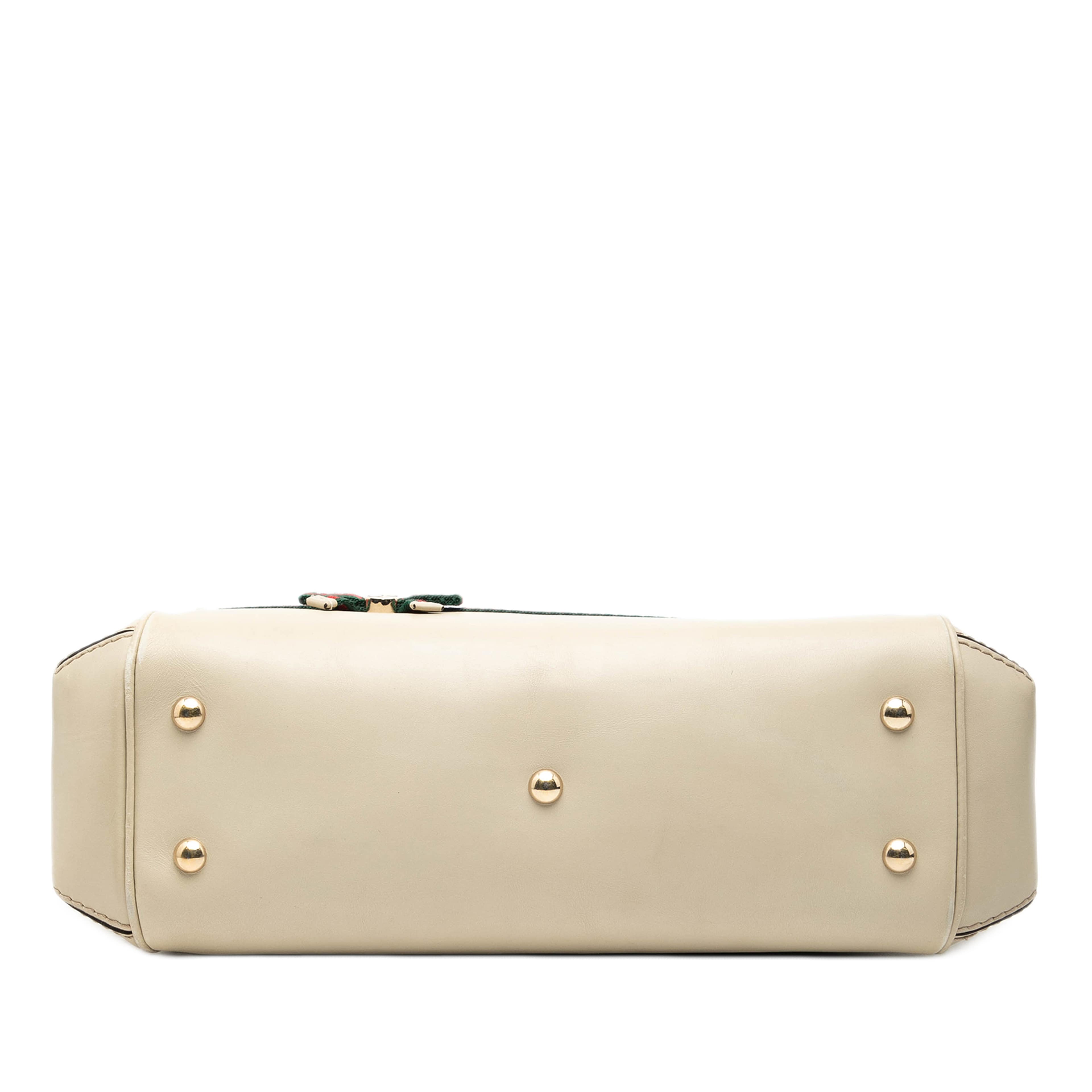 Gucci Gg Canvas Web Mayfair Satchel, från Luxclusif, i färgen beige. Klicka för att öppna bilden i stort format