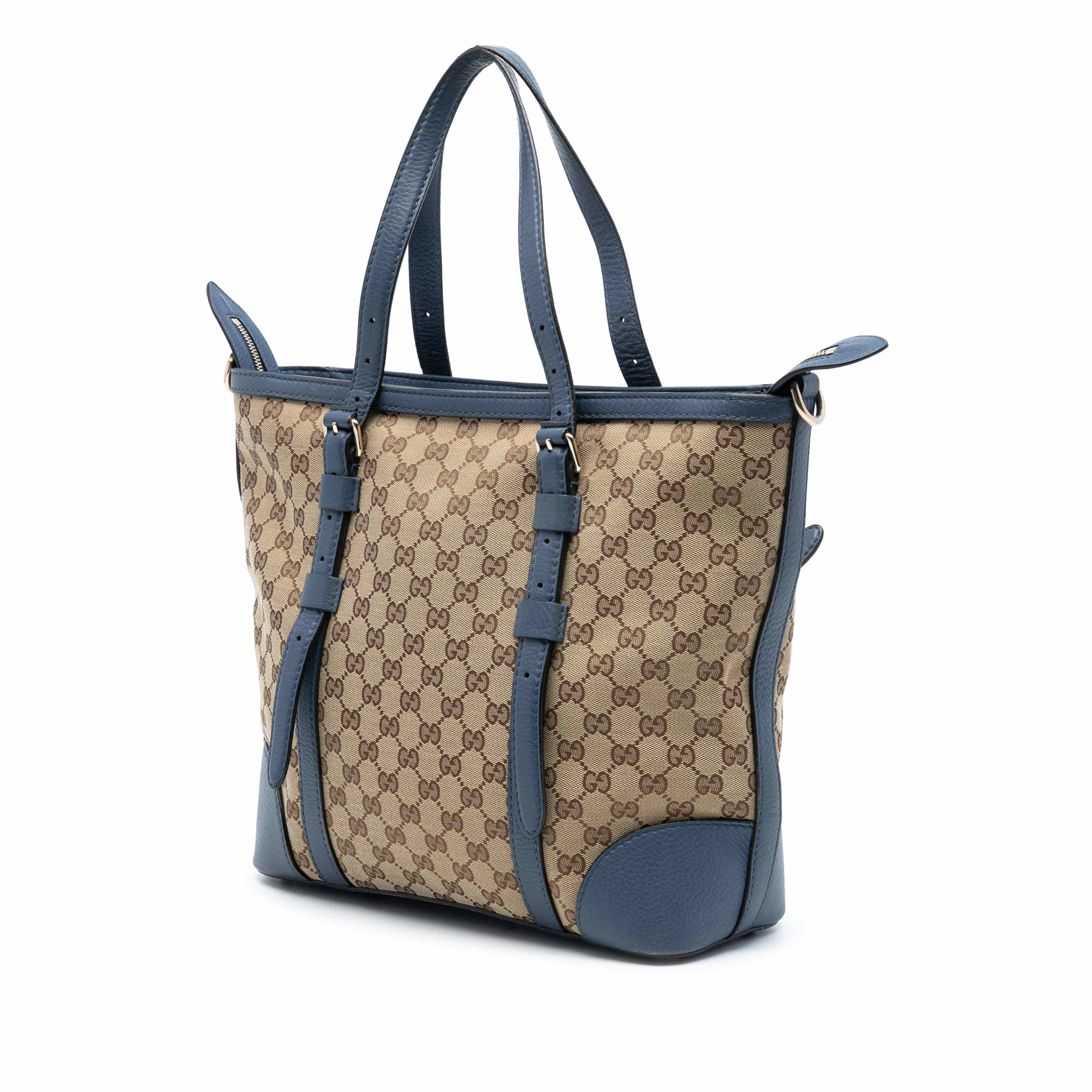 Gucci Gg Canvas Convertible Tote, från Luxclusif, i färgen blå. Klicka för att öppna bilden i stort format