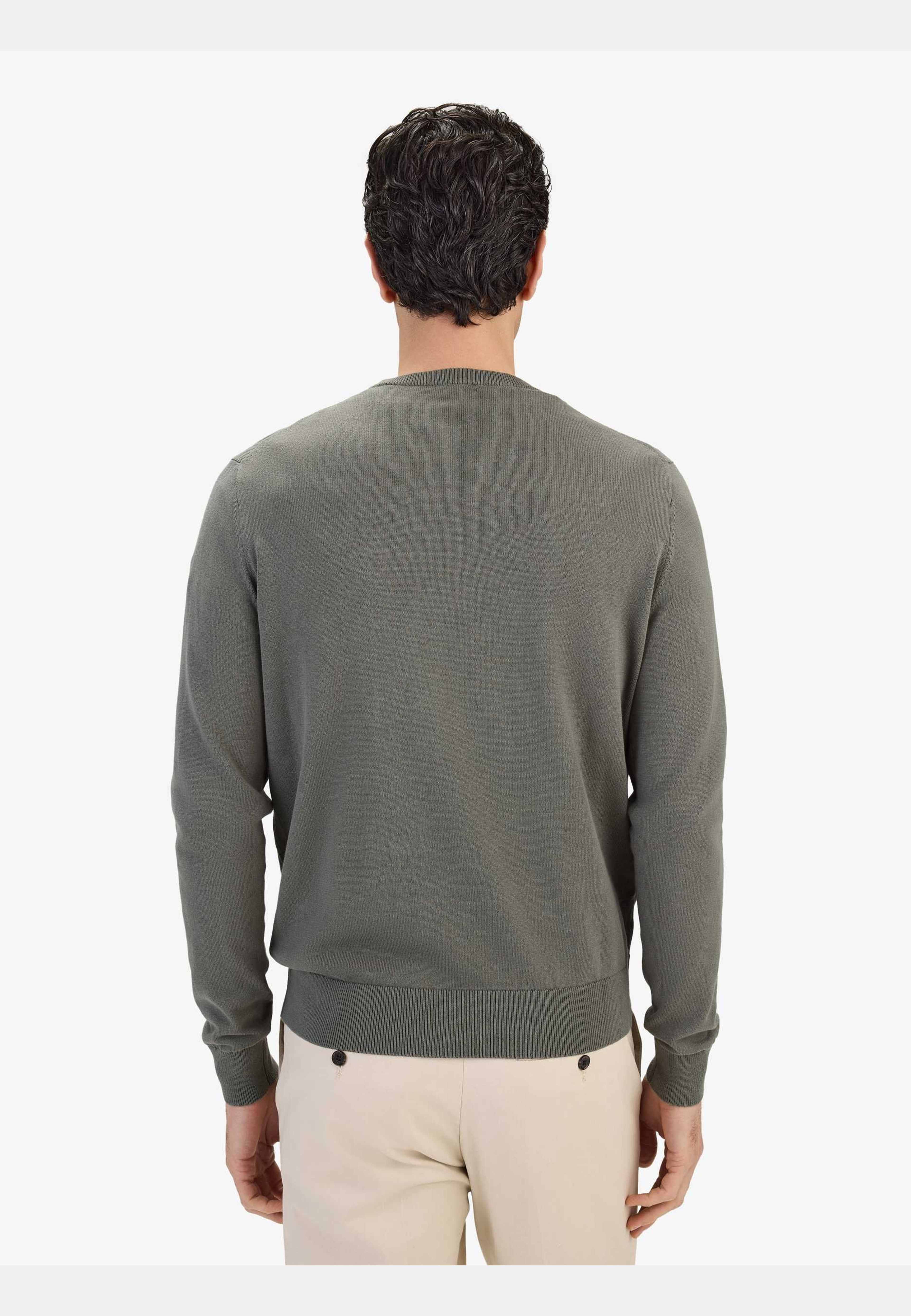 Cotton Crew Neck Sweater (sean), från John Henric, i färgen green. Klicka för att öppna bilden i stort format