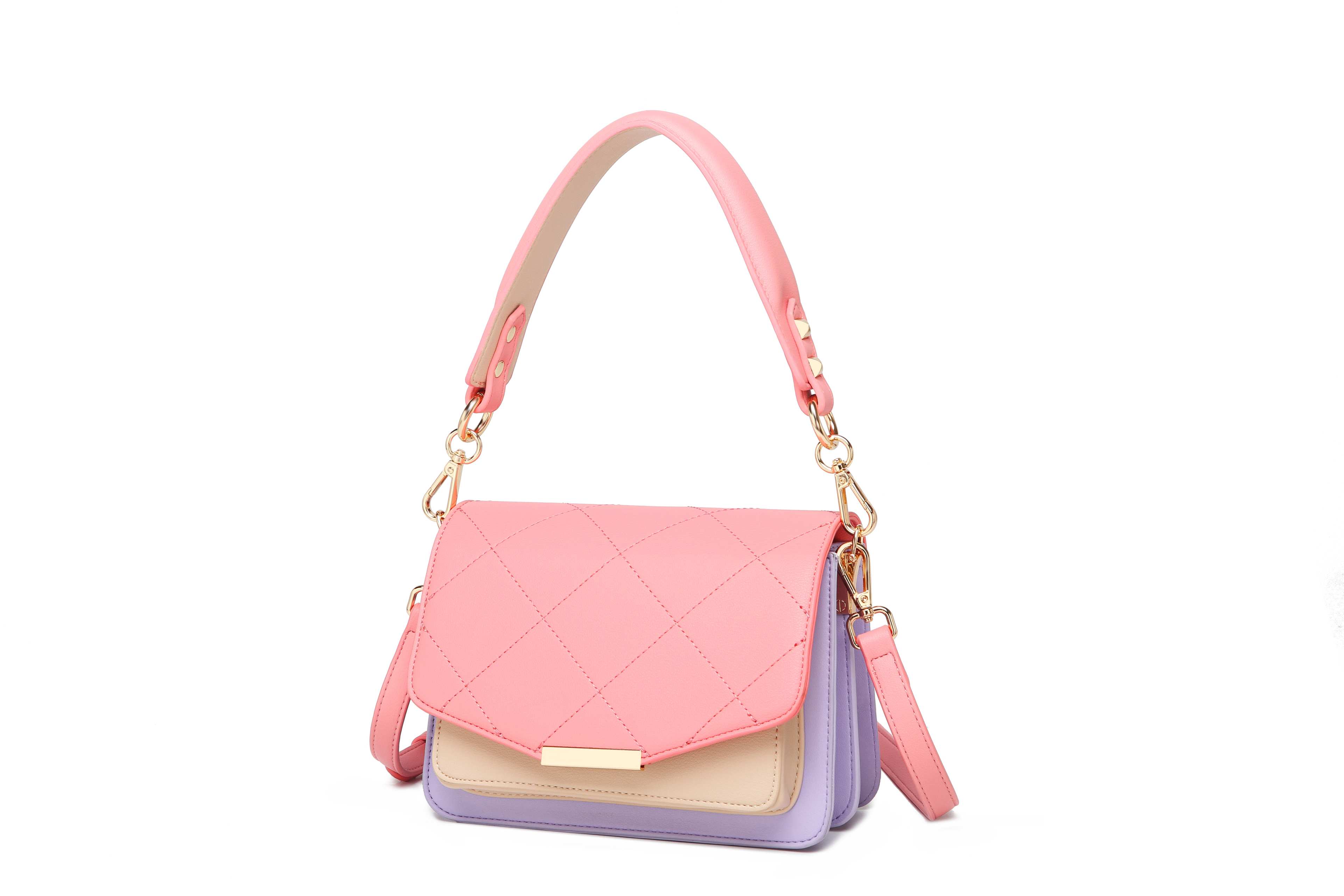 Blanca Bag Medium - Coral/purple/nude
