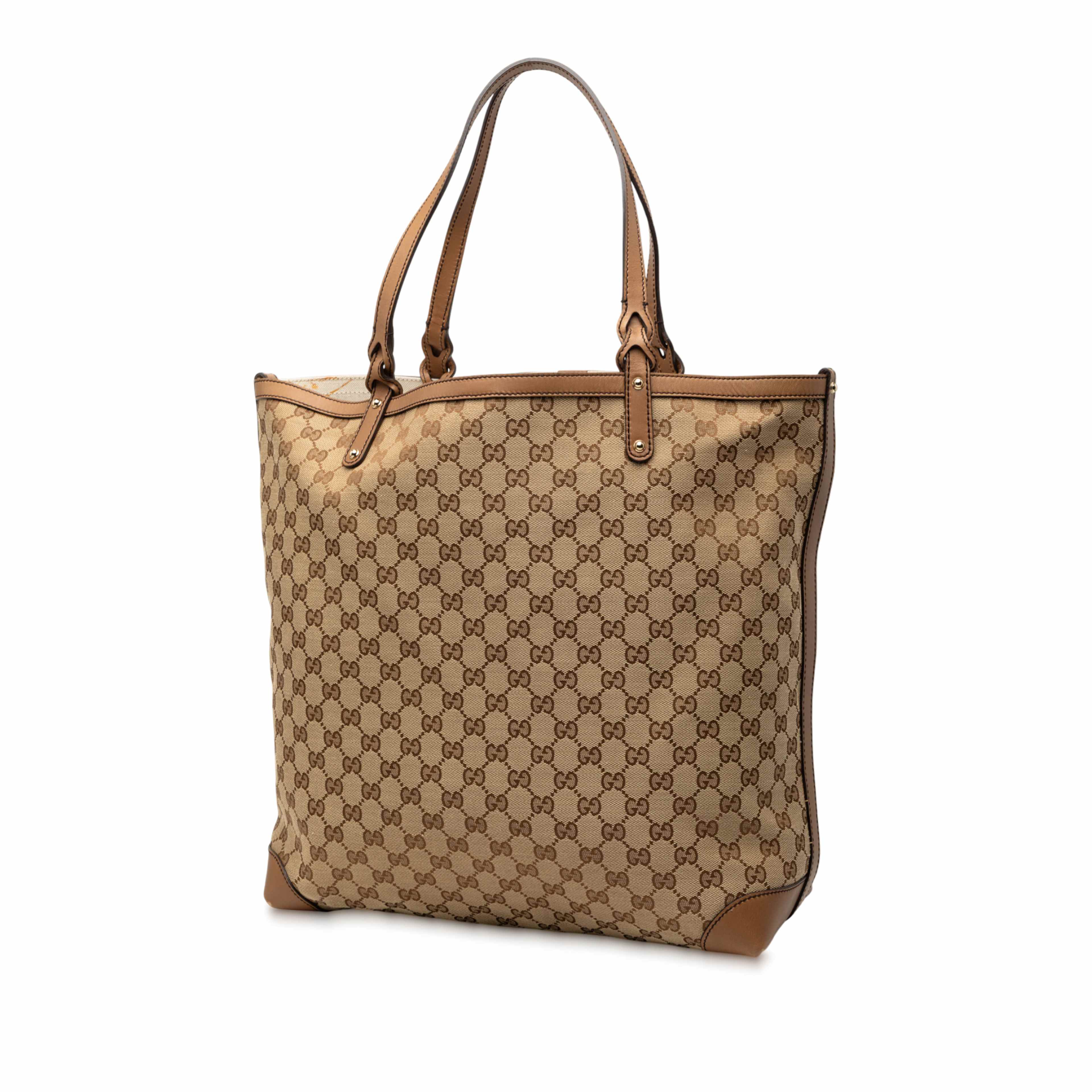 Gucci Gg Canvas Craft Tote, från Luxclusif, i färgen beige. Klicka för att öppna bilden i stort format