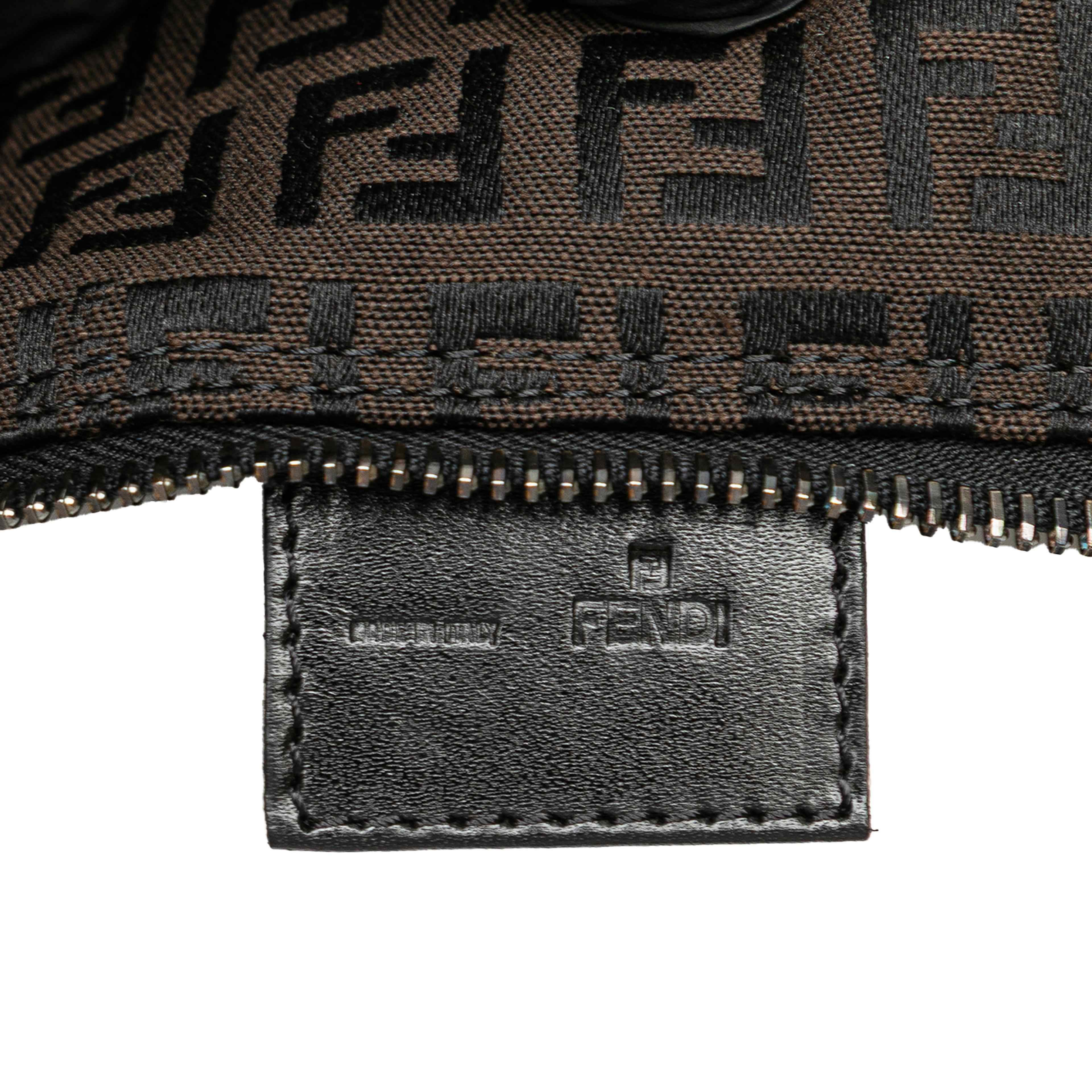 Fendi Small Zucchino Canvas Tote, från Luxclusif, i färgen dark brown. Klicka för att öppna bilden i stort format