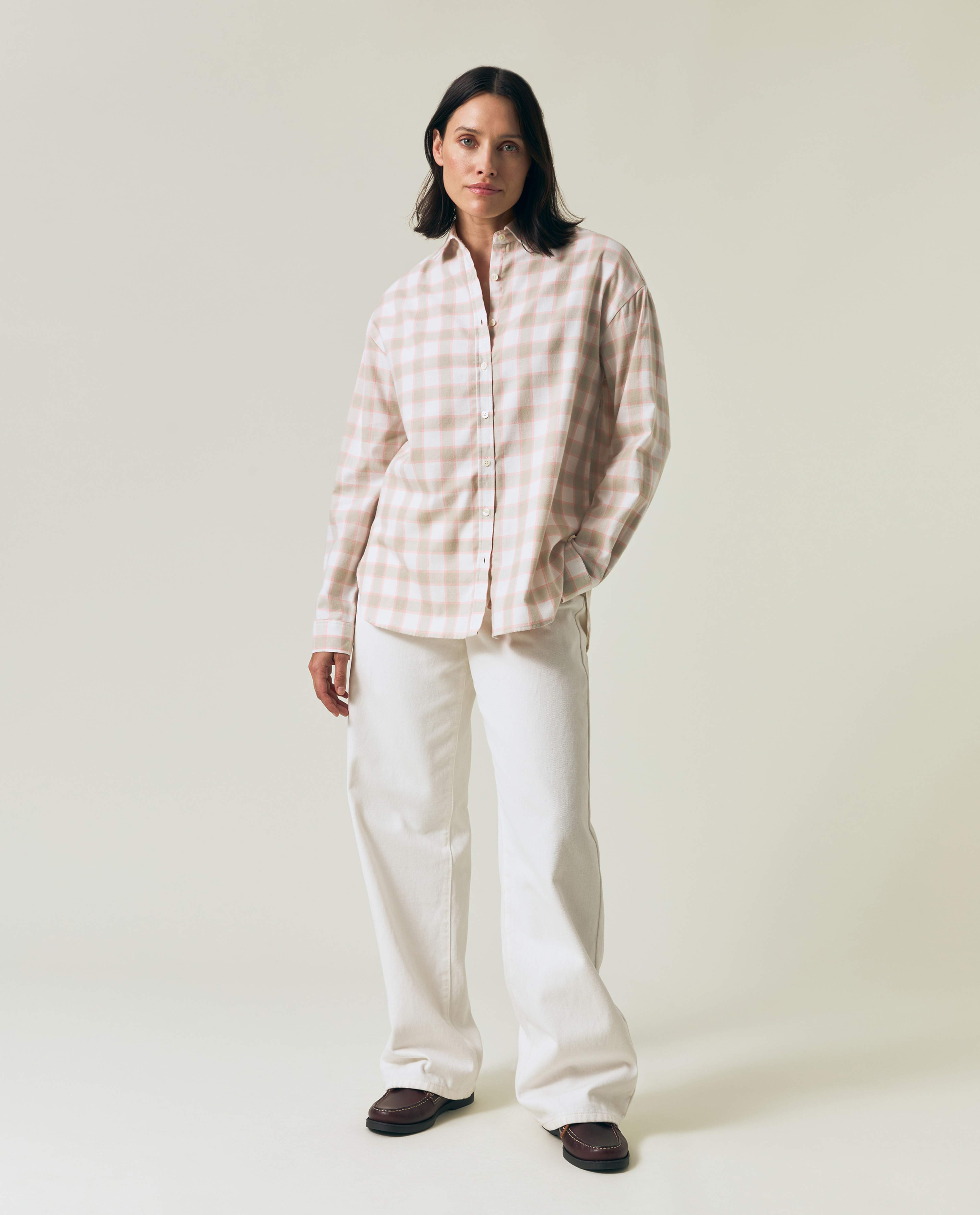 Oversized Organic Cotton Check Flannel Shirt