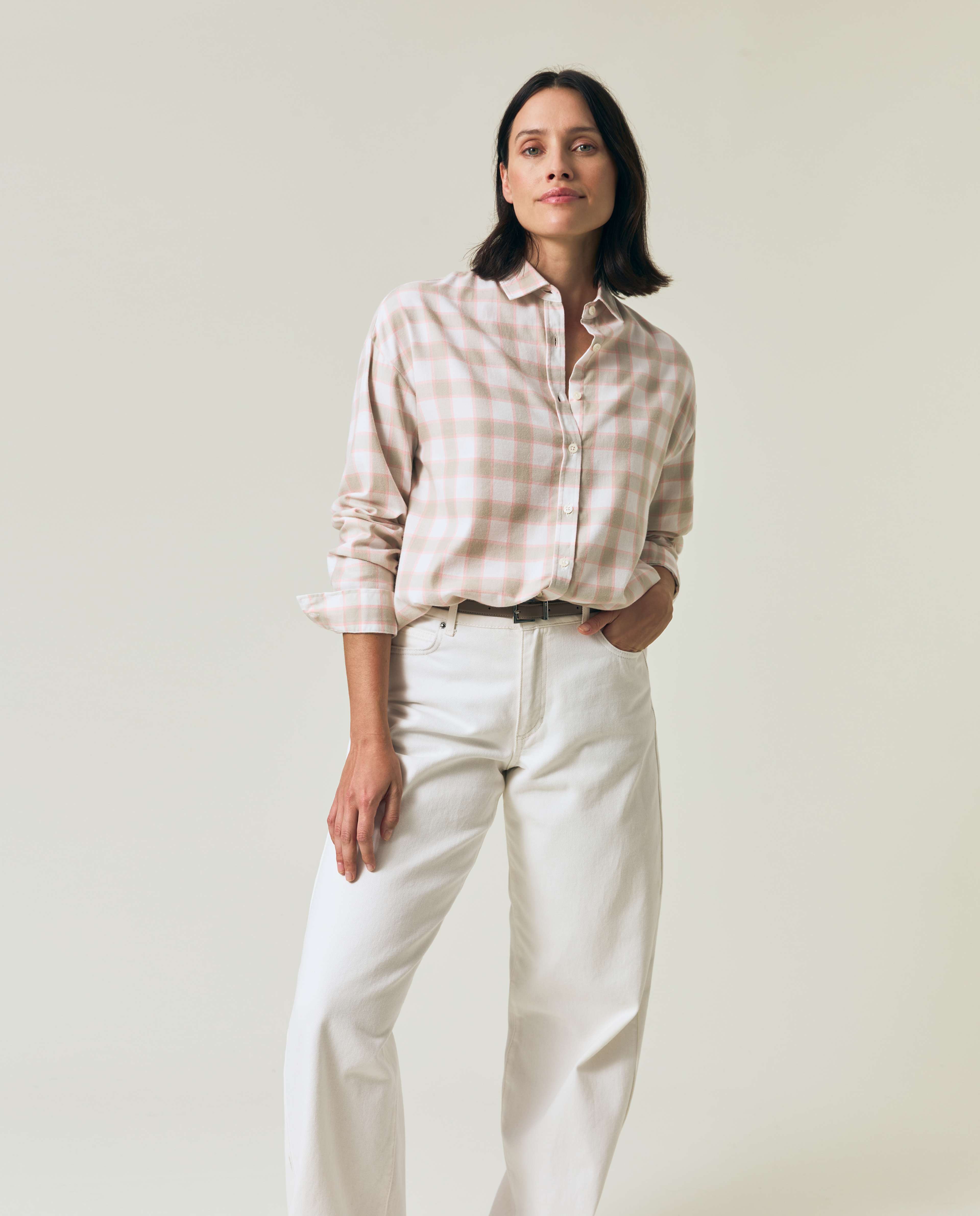 Oversized Organic Cotton Check Flannel Shirt