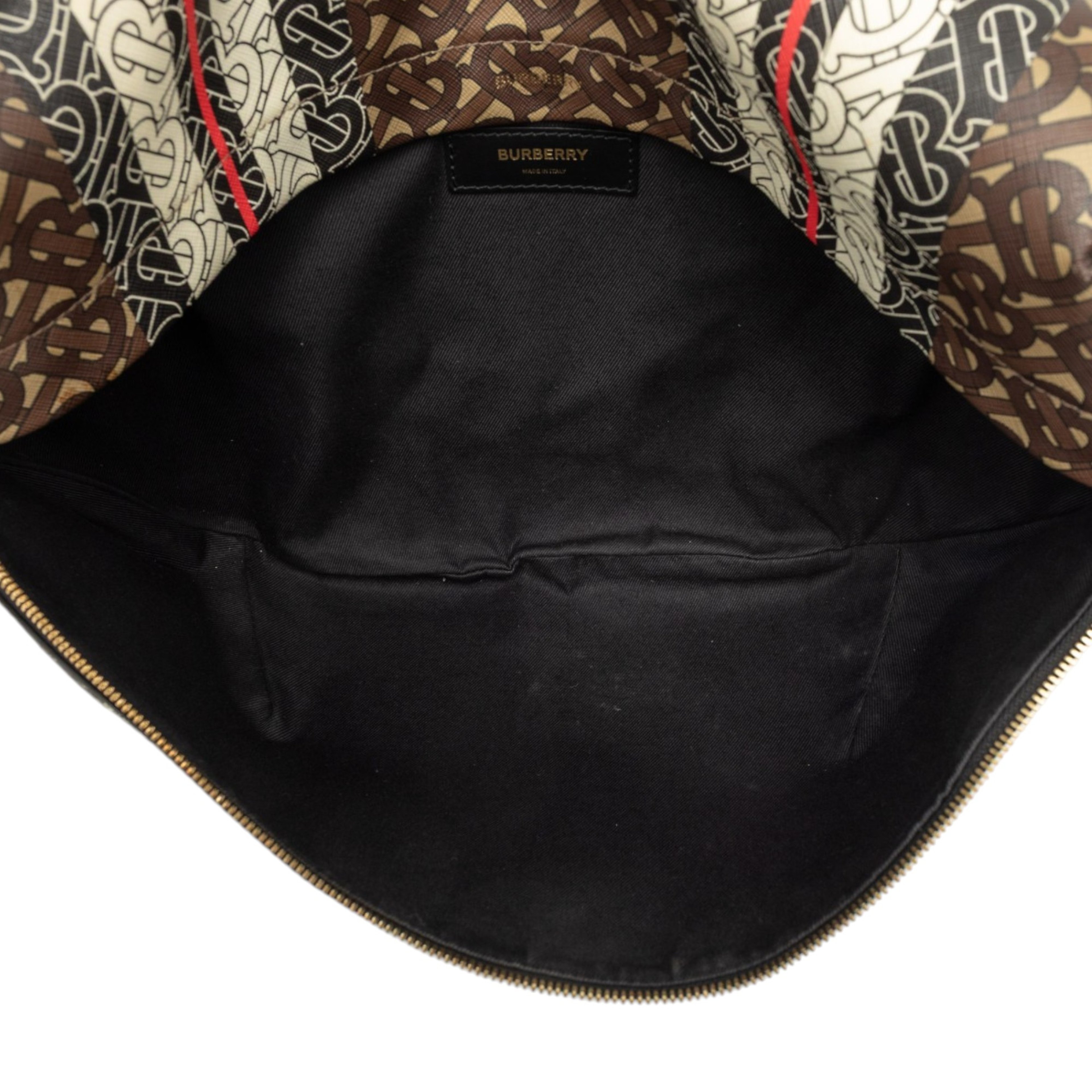 Burberry Extra Large Tb Monogram E-canvas Stripe Belt Bag, från Luxclusif, i färgen brun. Klicka för att öppna bilden i stort format