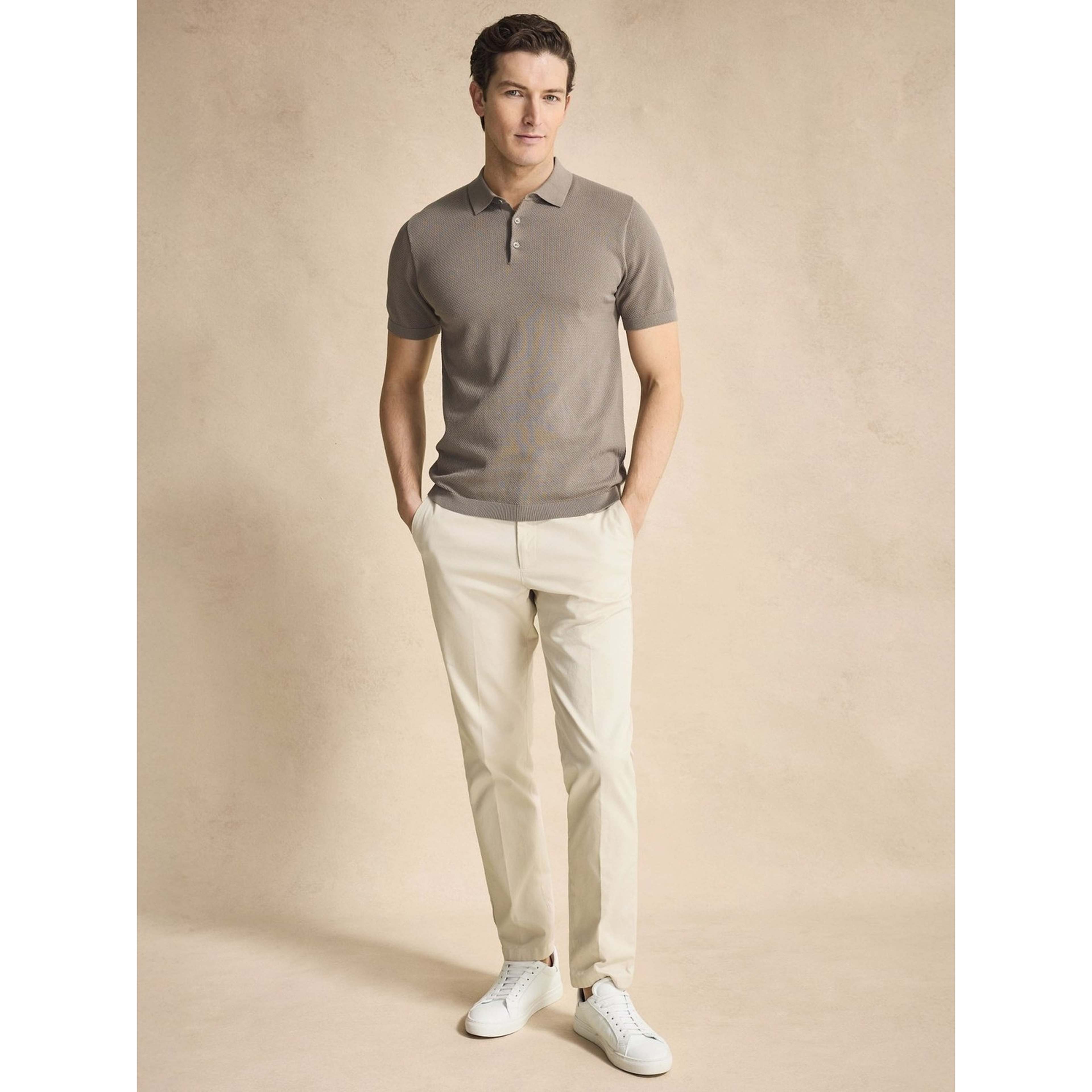 Cotton Texture Knitted Ss Polo Sweater (vincent)