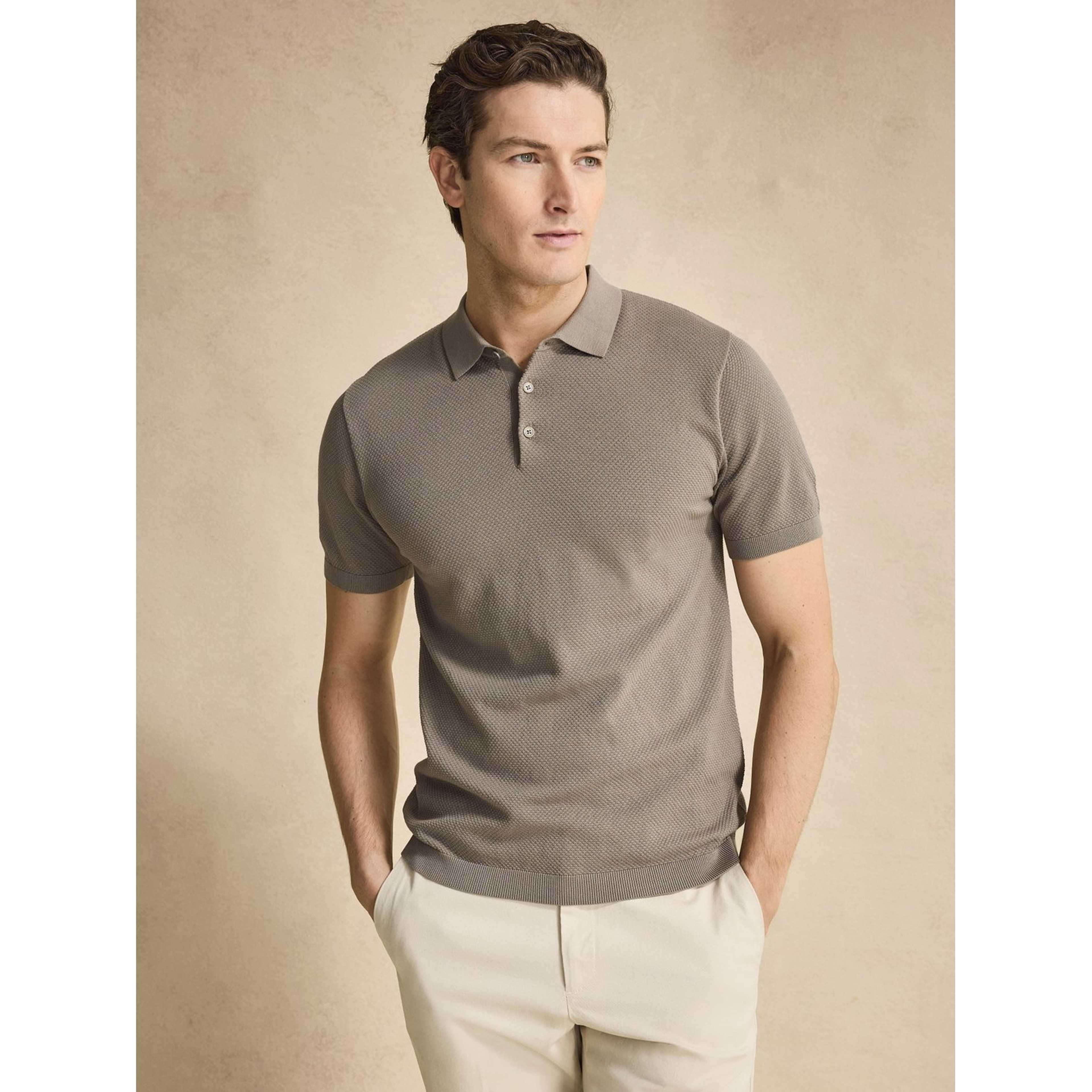 Cotton Texture Knitted Ss Polo Sweater (vincent)