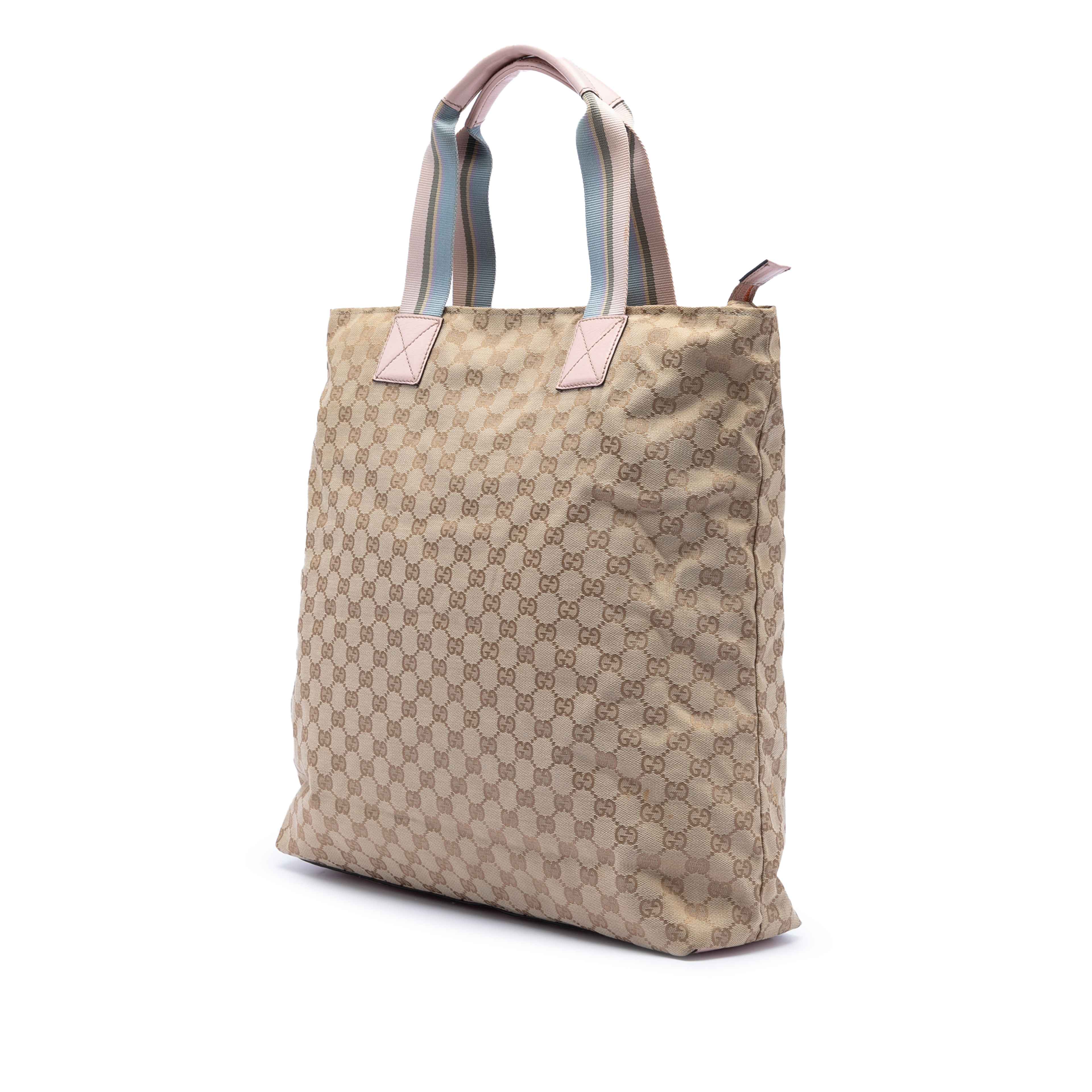 Gucci Gg Canvas Web Tote, från Luxclusif, i färgen beige. Klicka för att öppna bilden i stort format