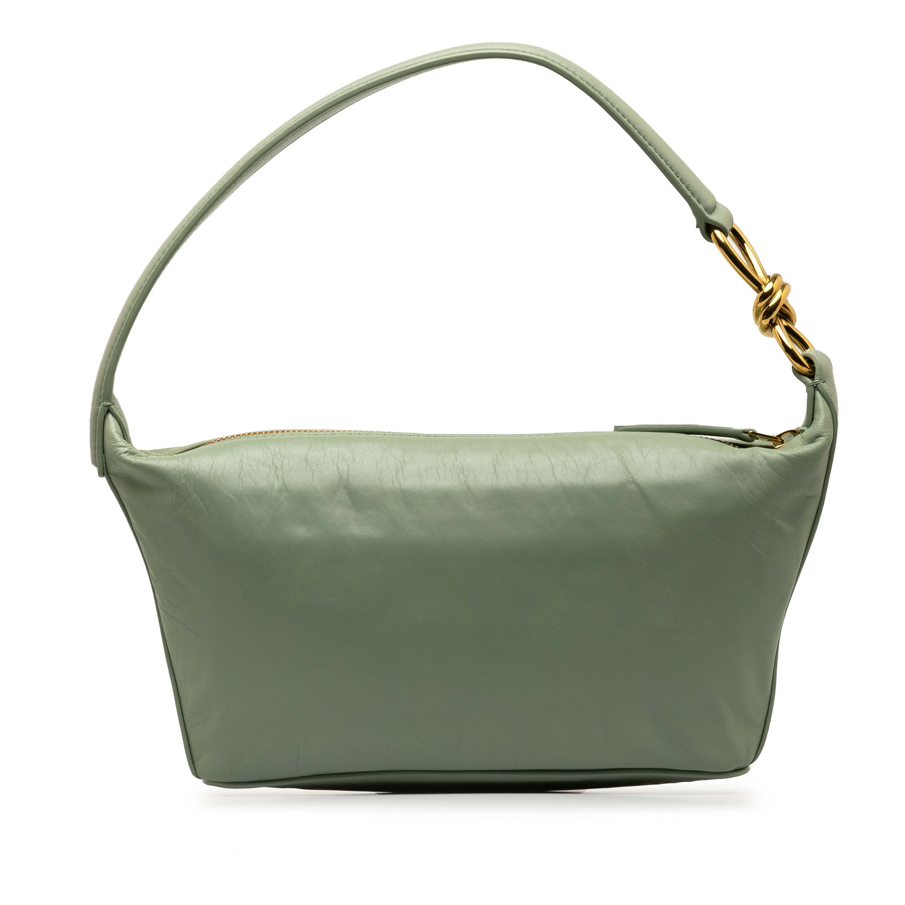 Bottega Veneta Small Knot Shoulder Bag, från Luxclusif, i färgen mint. Klicka för att öppna bilden i stort format