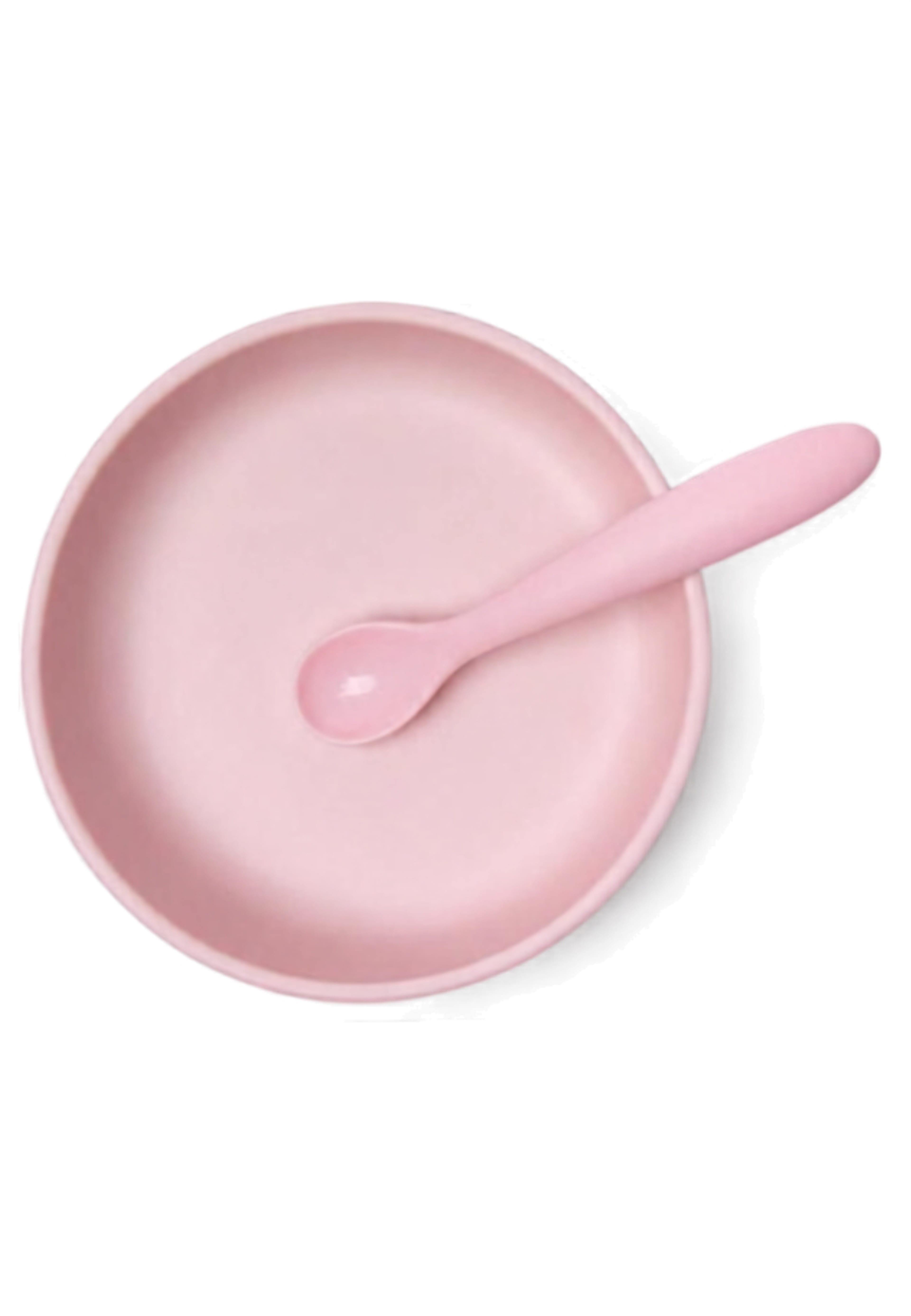 Eating  Essentials Bundle (plate Bowl + Spoon Set), från Les Enfants, i färgen rose. Klicka för att öppna bilden i stort format