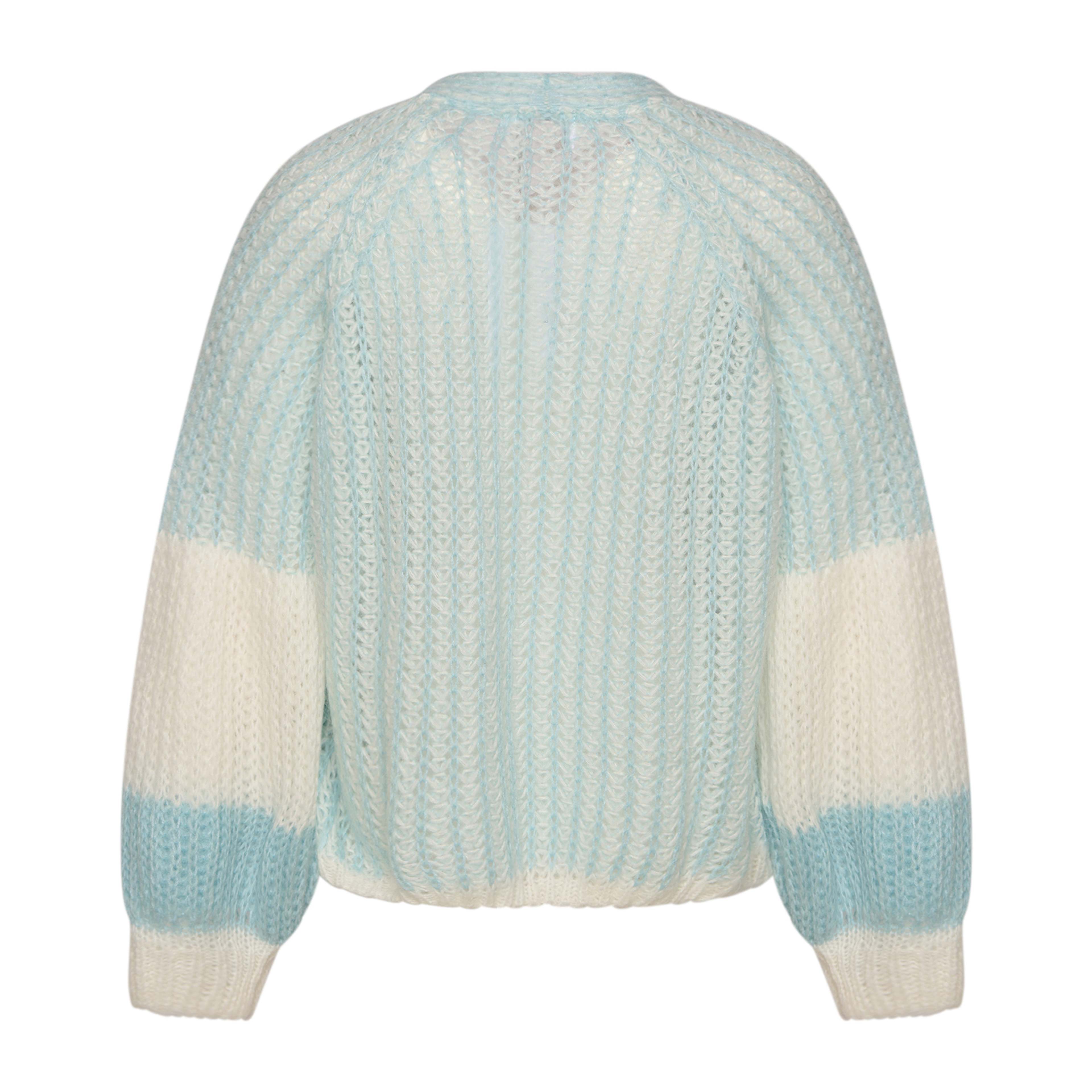 Liana Knit Cardigan - Lightblue/white