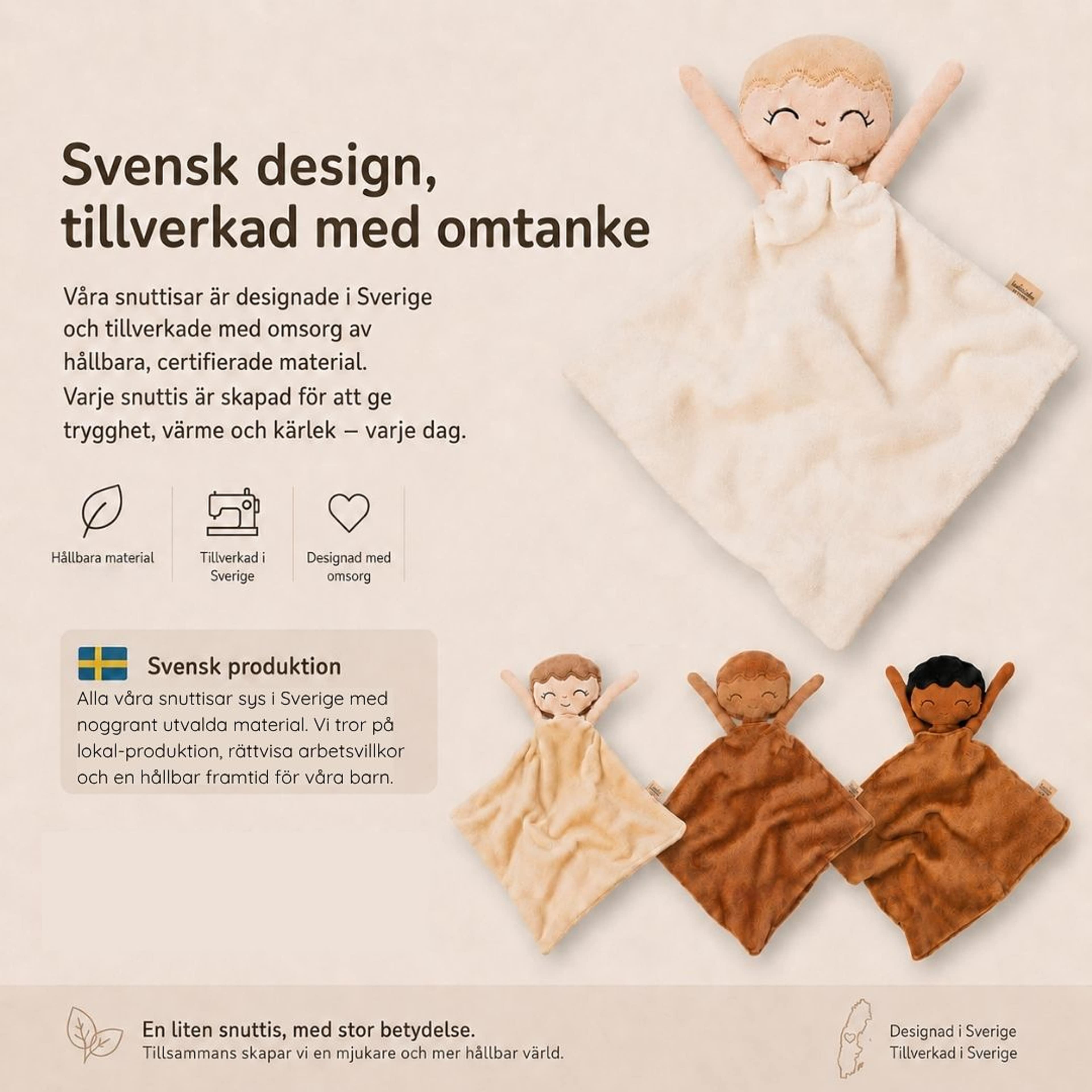 Snuttefilt Nina, från Watoto Arts, i färgen cream white. Klicka för att öppna bilden i stort format