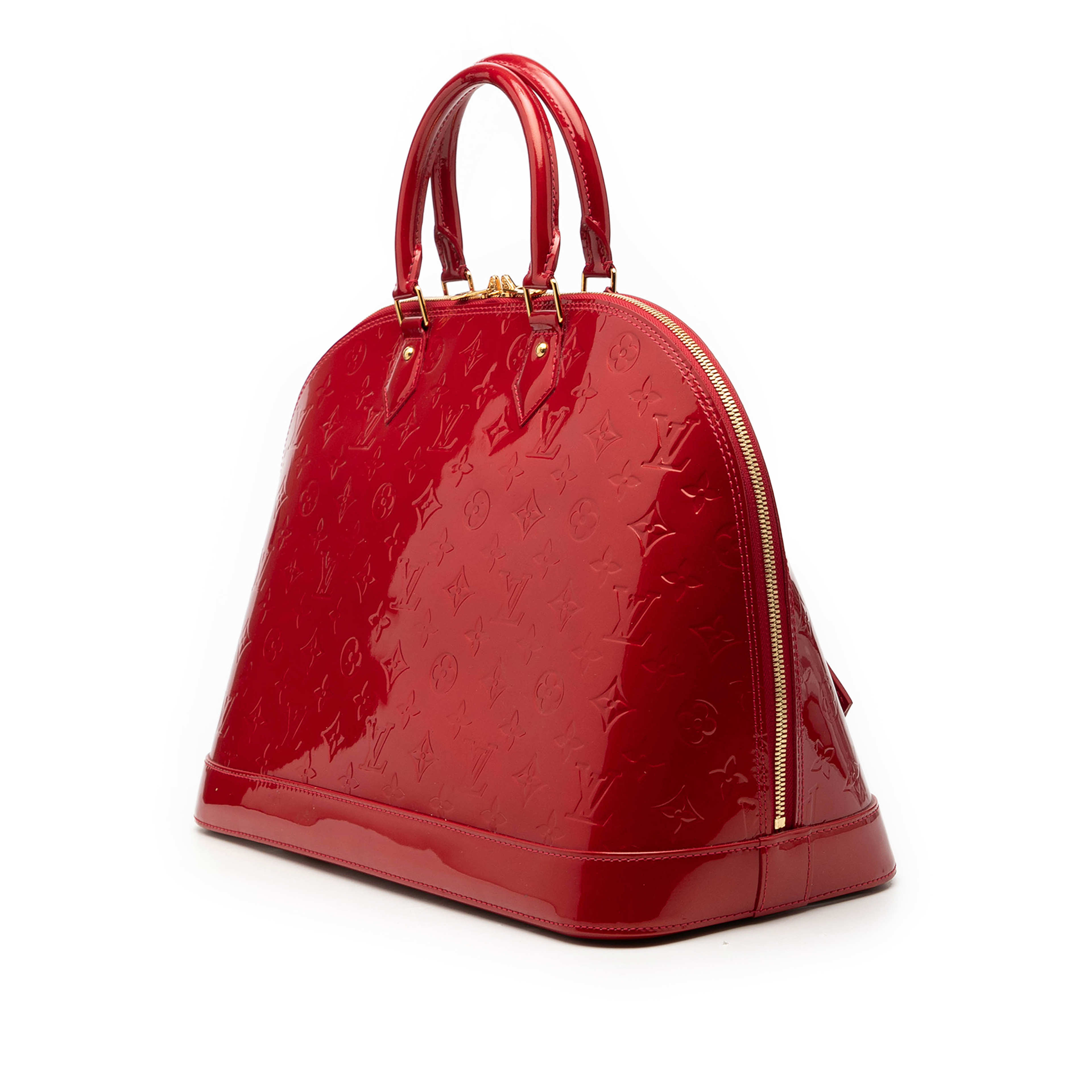 Louis Vuitton Monogram Vernis Alma Gm, från Luxclusif, i färgen red. Klicka för att öppna bilden i stort format