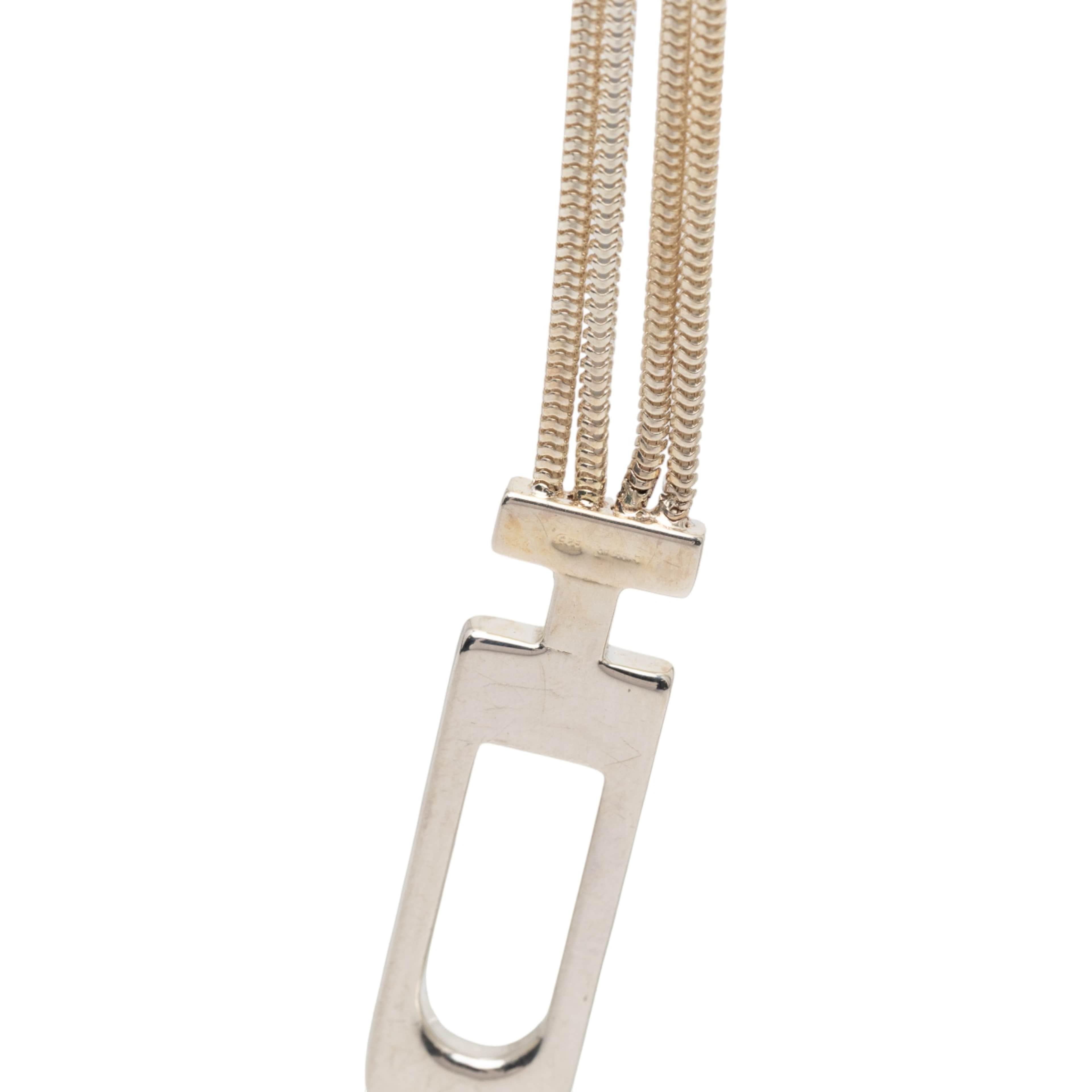 Gucci Sterling Silver Multistrand Lariat Necklace, från Luxclusif, i färgen silver. Klicka för att öppna bilden i stort format