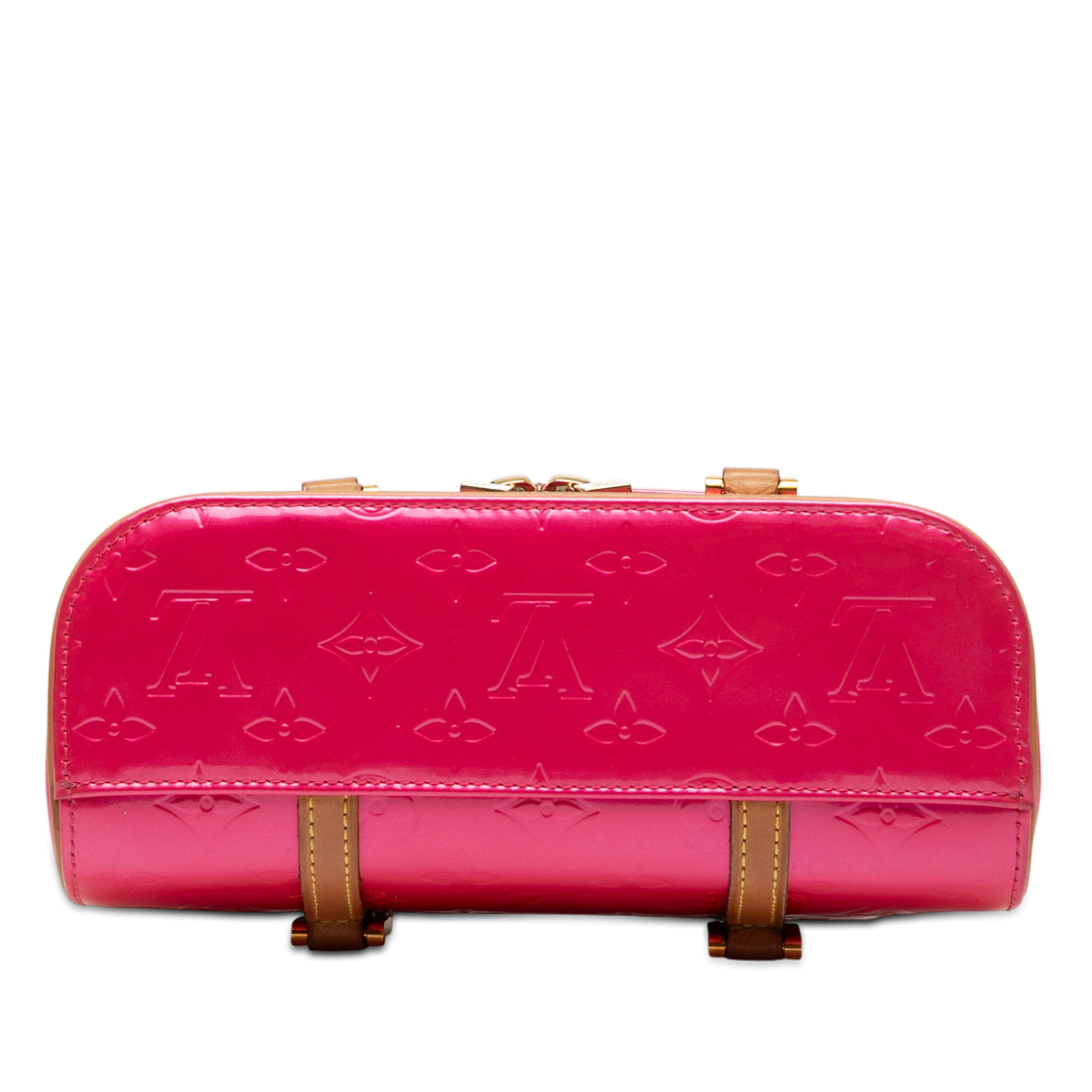 Louis Vuitton Monogram Vernis Sullivan Horizontal Pm, från Luxclusif, i färgen hot pink. Klicka för att öppna bilden i stort format
