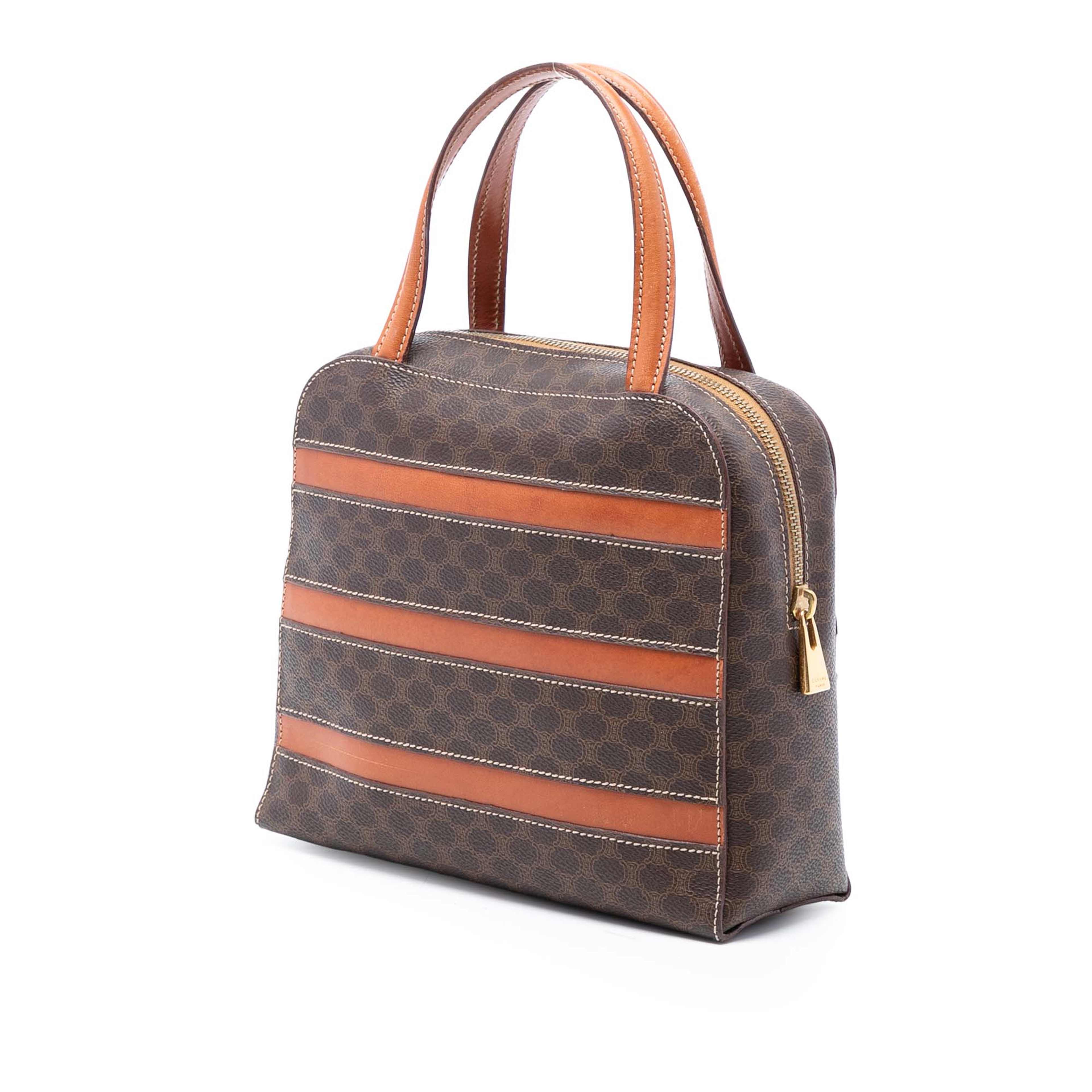 Celine Macadam Coated Canvas Handbag, från Luxclusif, i färgen brown. Klicka för att öppna bilden i stort format