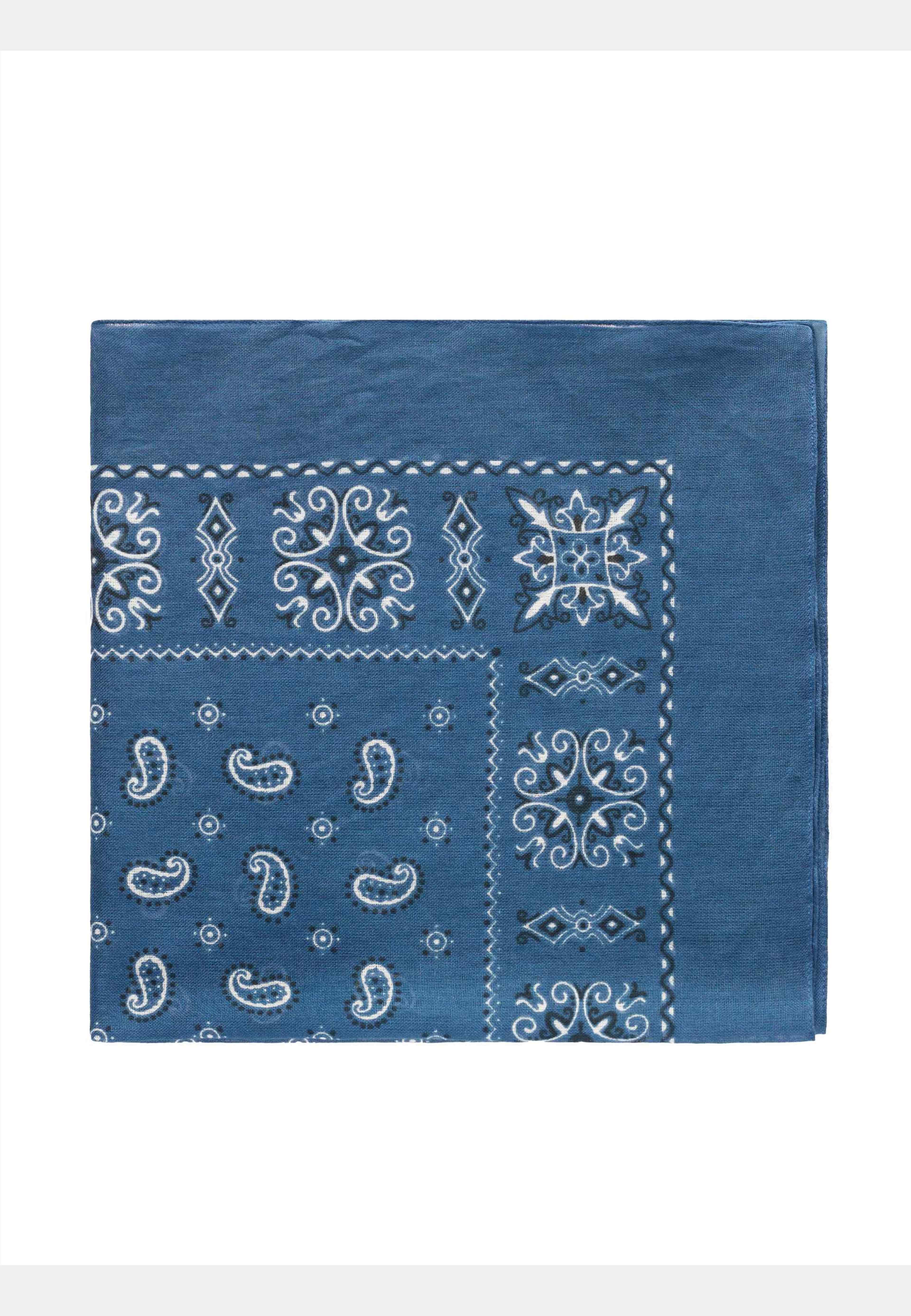 Paisley Printed Cotton Bandana, från John Henric, i färgen blue. Klicka för att öppna bilden i stort format