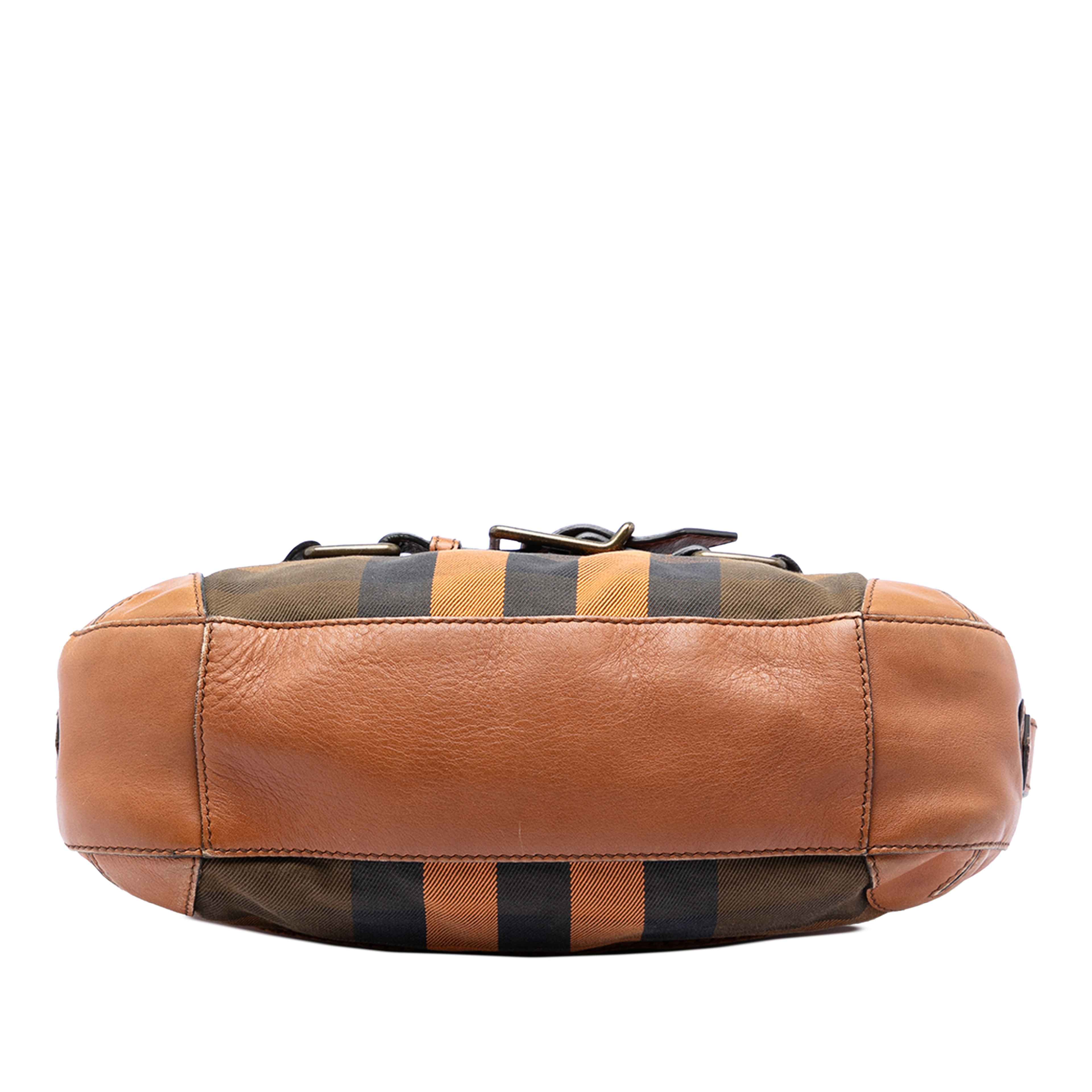 Burberry Mega Check Canvas And Leather Belted Crossbody, från Luxclusif, i färgen brown. Klicka för att öppna bilden i stort format