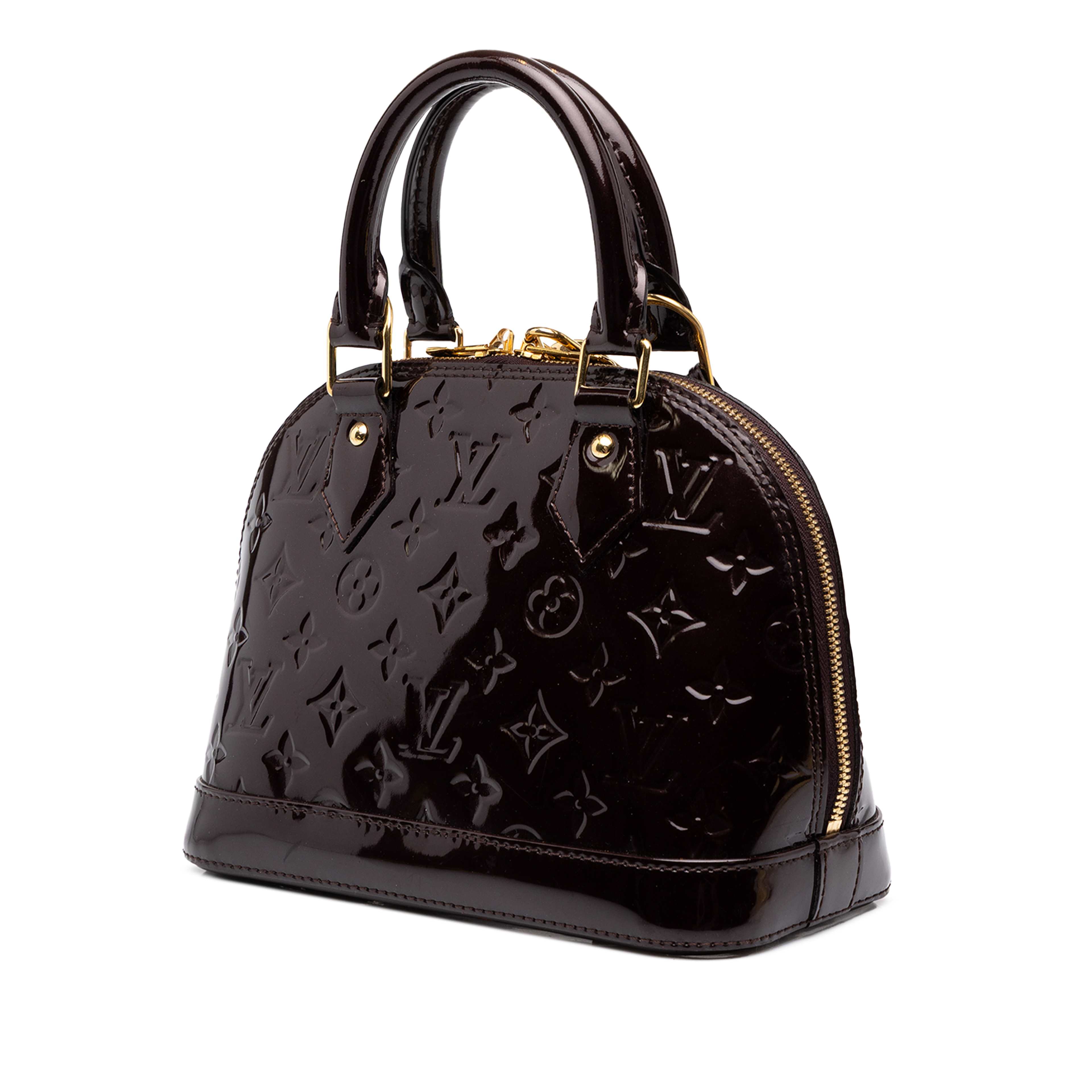 Louis Vuitton Monogram Vernis Alma Bb, från Luxclusif, i färgen purpur. Klicka för att öppna bilden i stort format