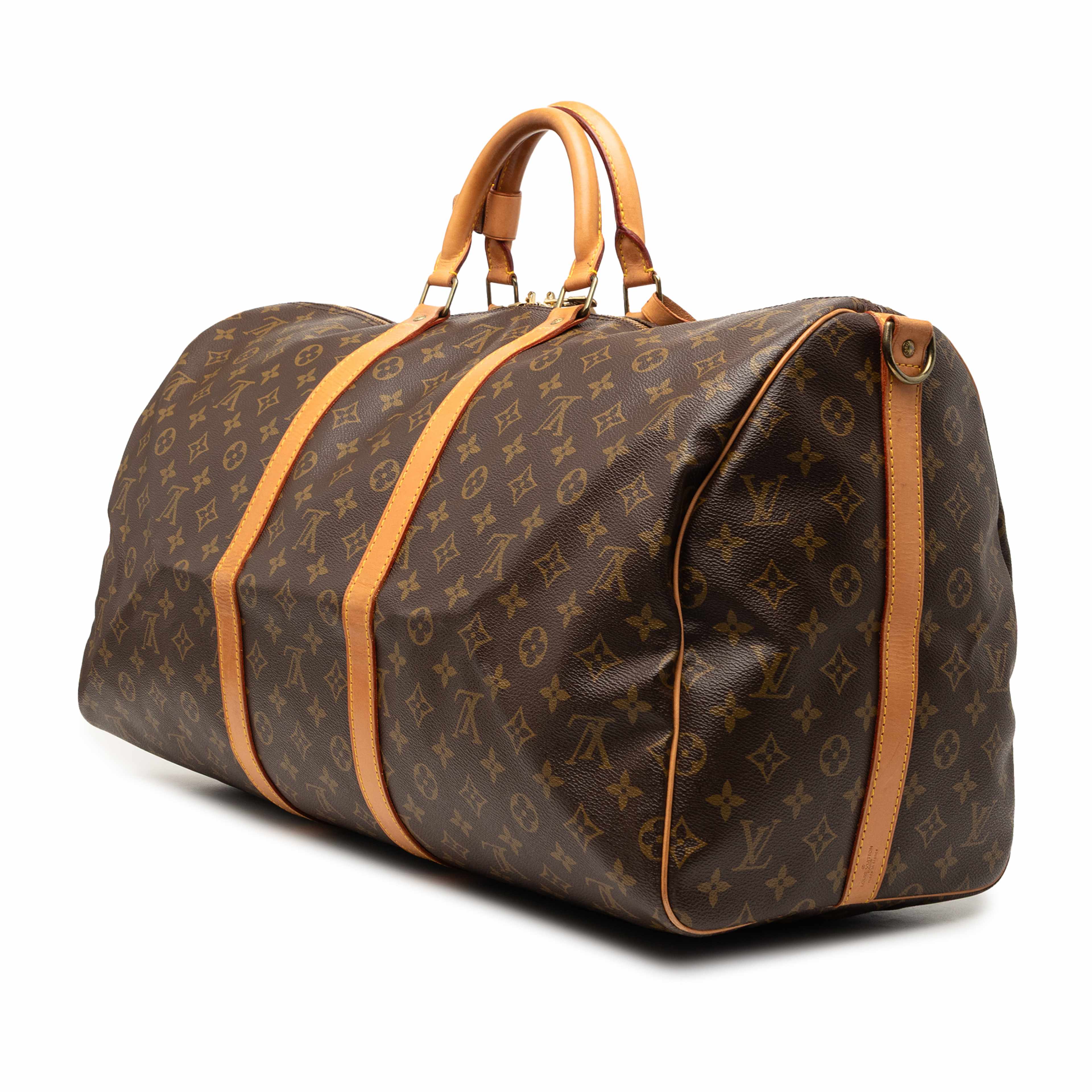 Louis Vuitton Monogram Keepall Bandouliere 55, från Luxclusif, i färgen brun. Klicka för att öppna bilden i stort format
