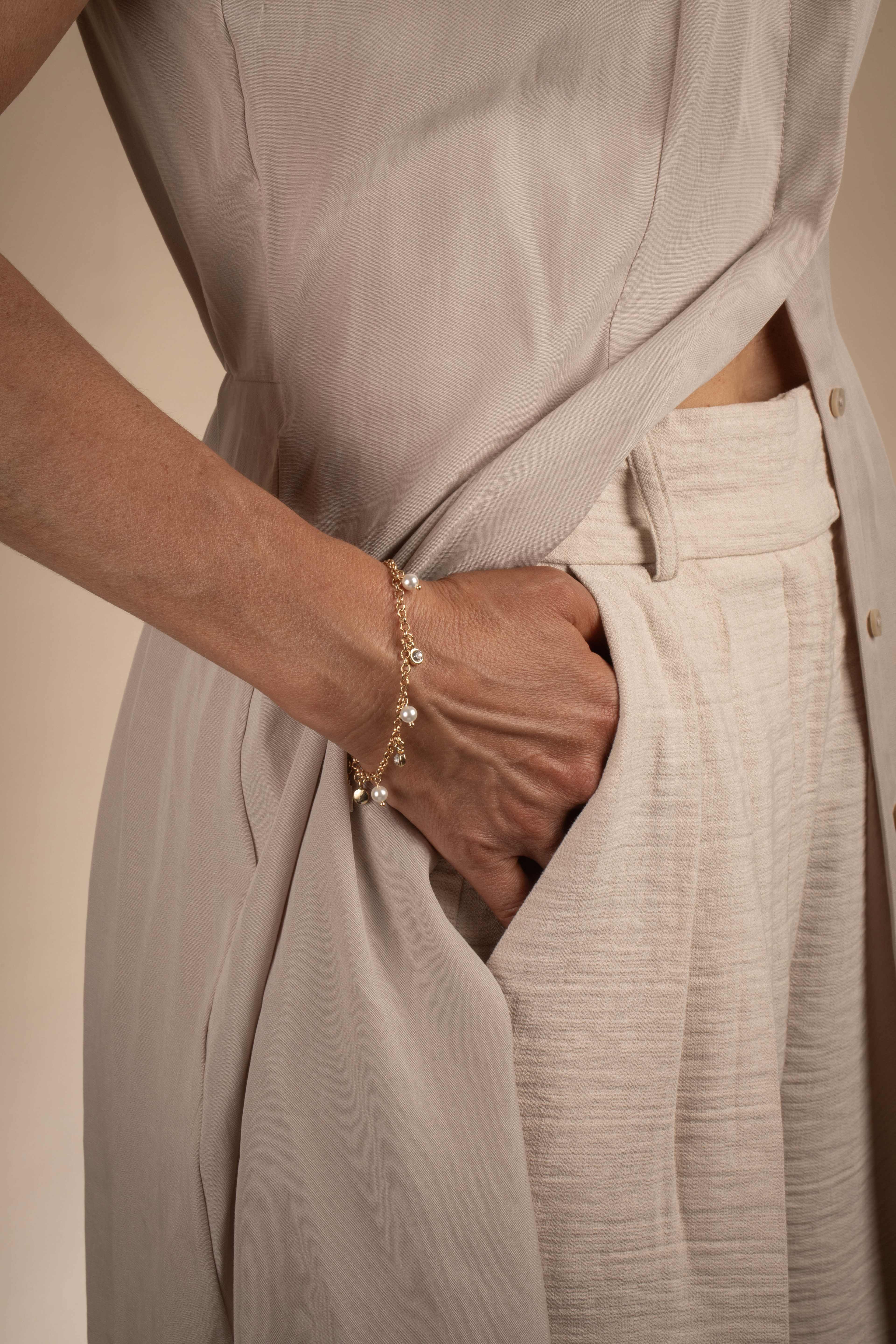Petite Pearl Armband Guld
