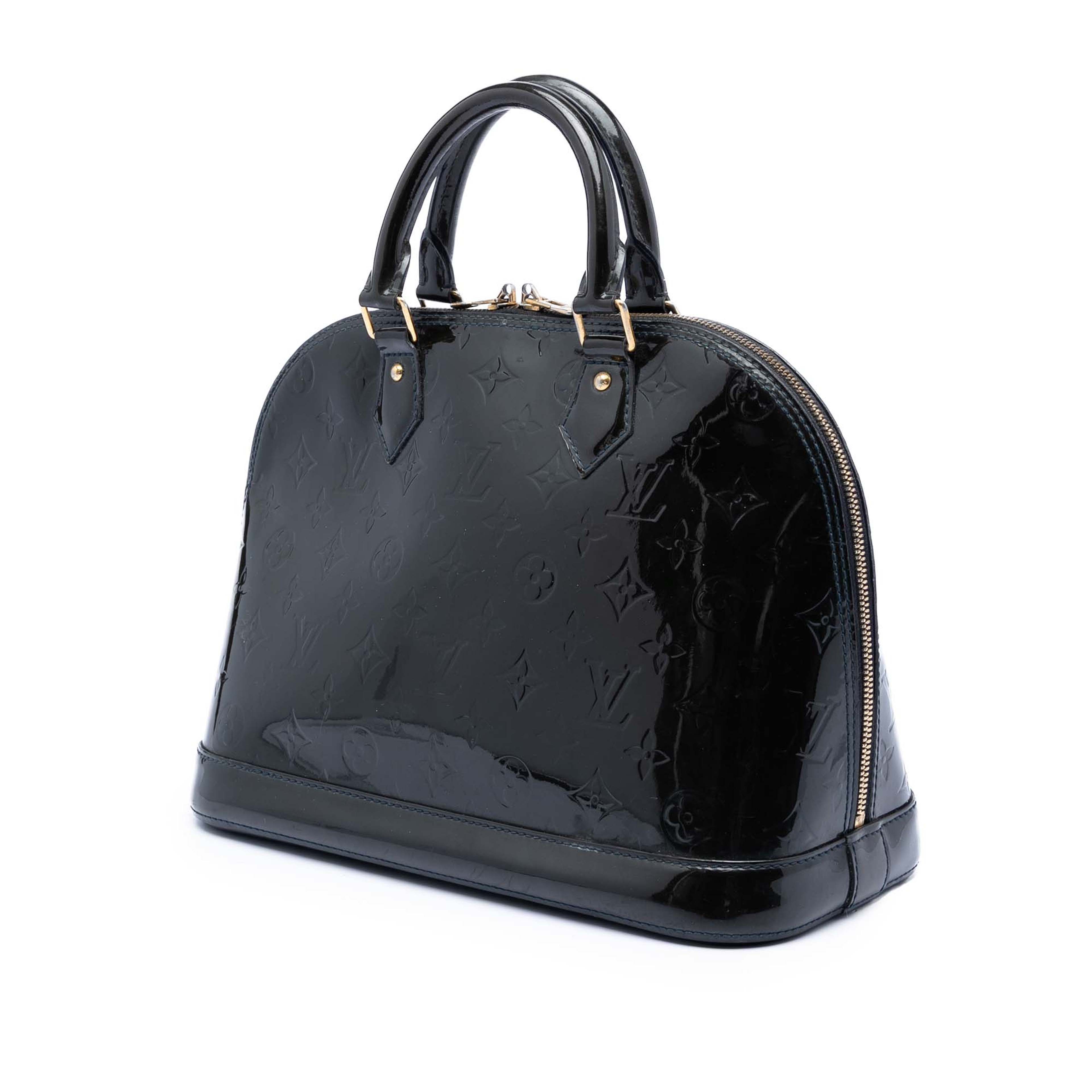 Louis Vuitton Monogram Vernis Alma Pm, från Luxclusif, i färgen navy. Klicka för att öppna bilden i stort format