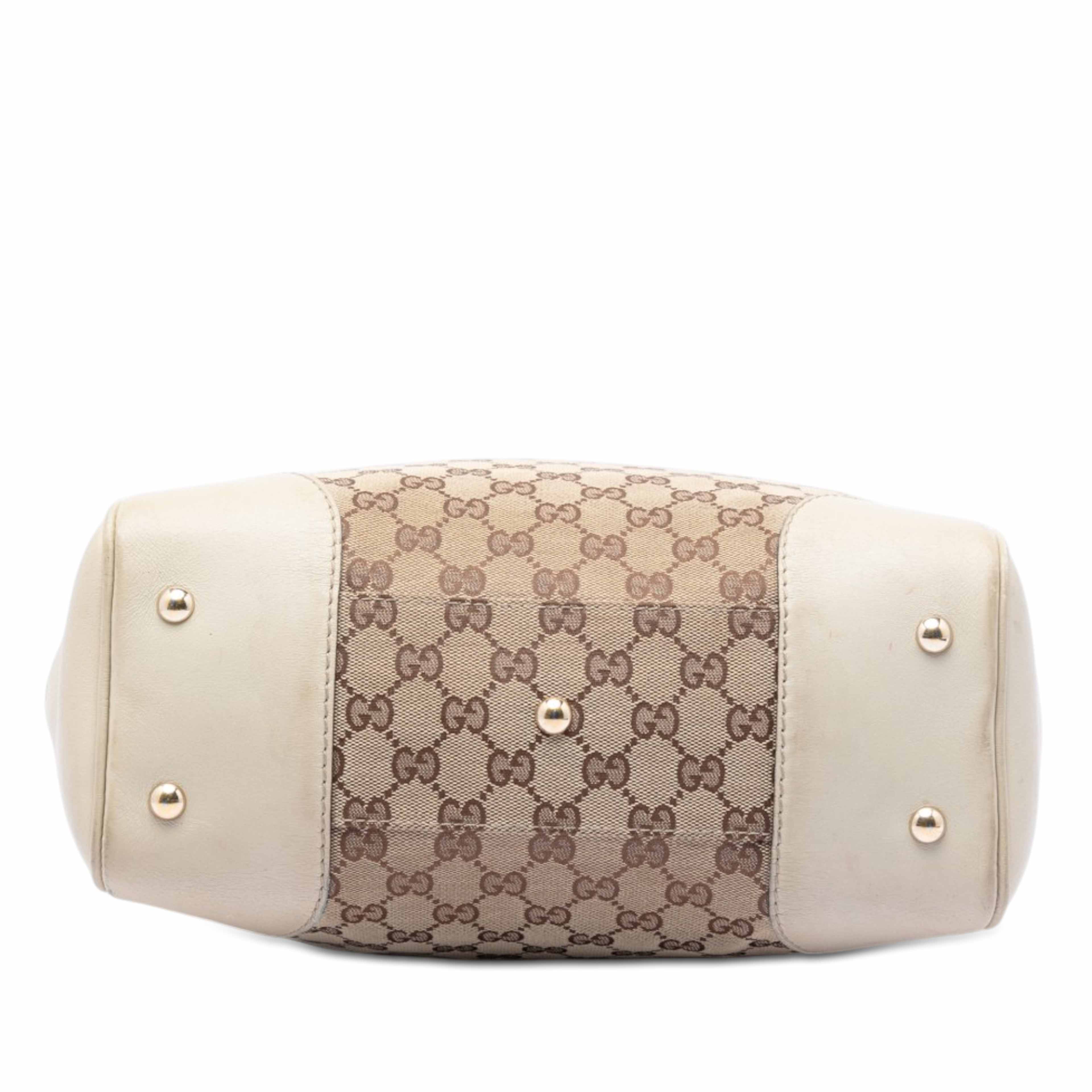 Gucci Gg Canvas Web Mayfair Tote, från Luxclusif, i färgen beige. Klicka för att öppna bilden i stort format